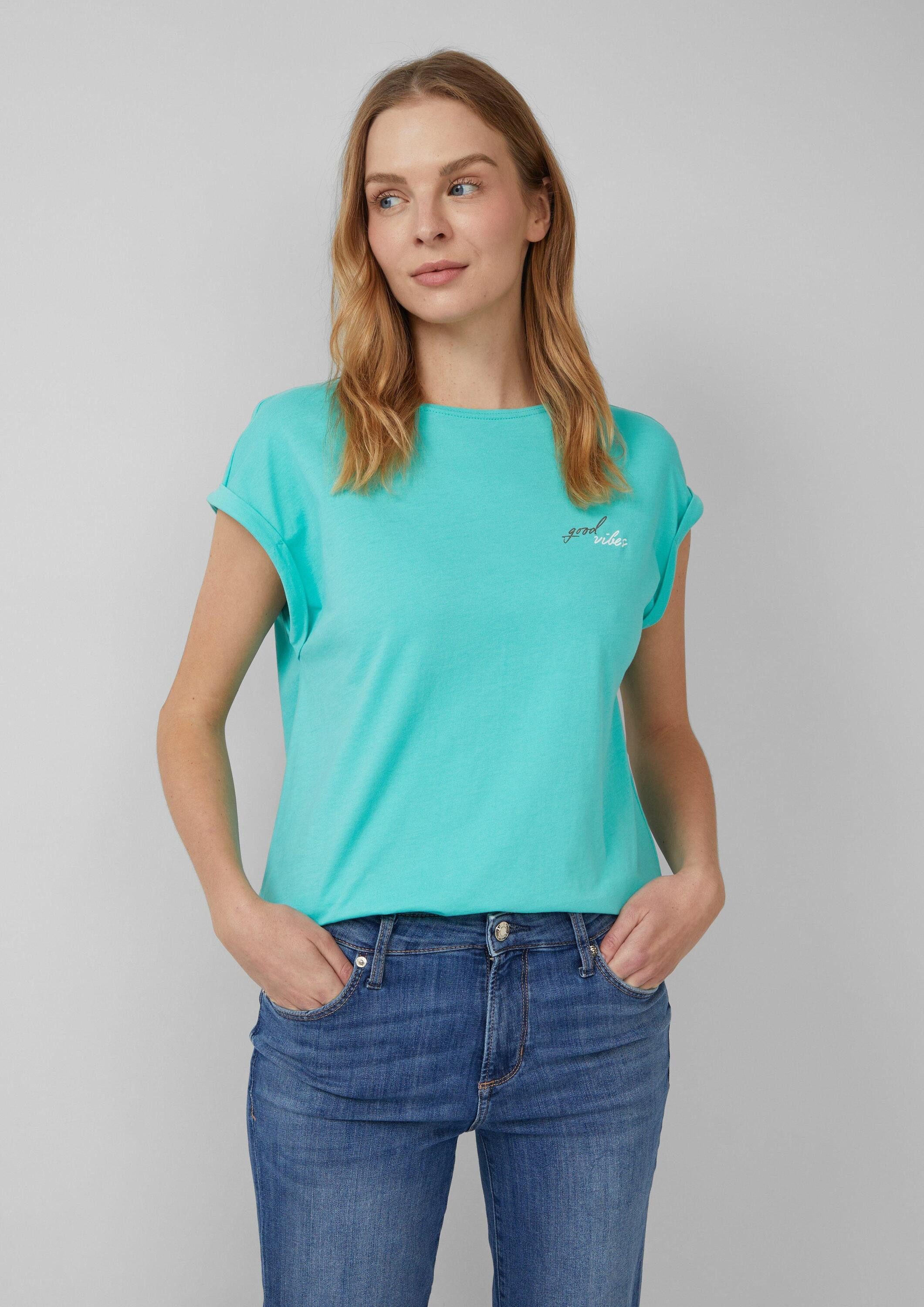 s.Oliver Kurzarmshirt T-Shirt Relaxed-Fit-Shirt mit Print und überschnitten günstig online kaufen