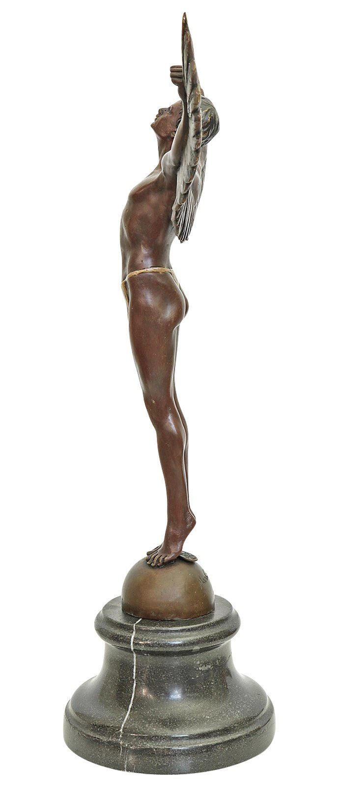 Bronze Aubaho Bronzeskulptur - Skulptur Statue Figur Antik-Stil Ikarus 40,8cm im