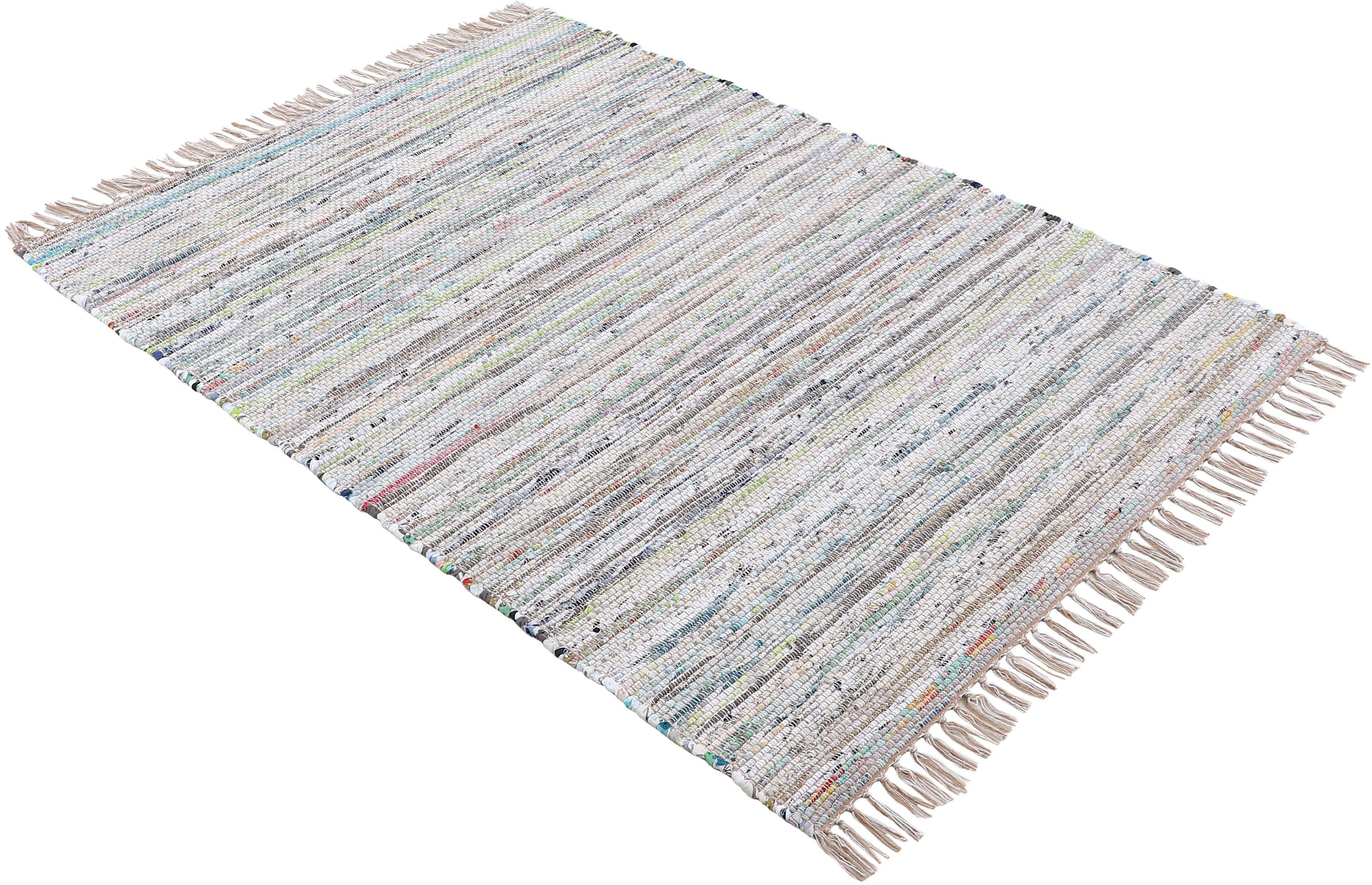 carpetfine Teppich Kelim Chindi, Wendeteppich, rechteckig, Höhe: 6 mm, handgewebt, Fleckerlteppich mit Fransen, auch vielen in Läufergrößen