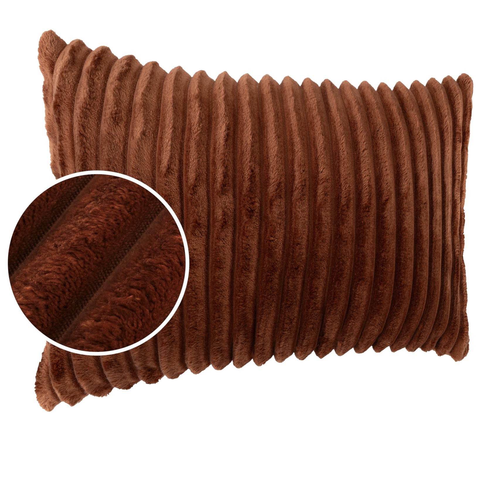 Kisska Dekokissen LILLI BIG CORD Velour Ambiente dekorieren, Kissenüberzug ohne Füllung BIG-Cord UNI 50x30cm Einfarbig Kupfer
