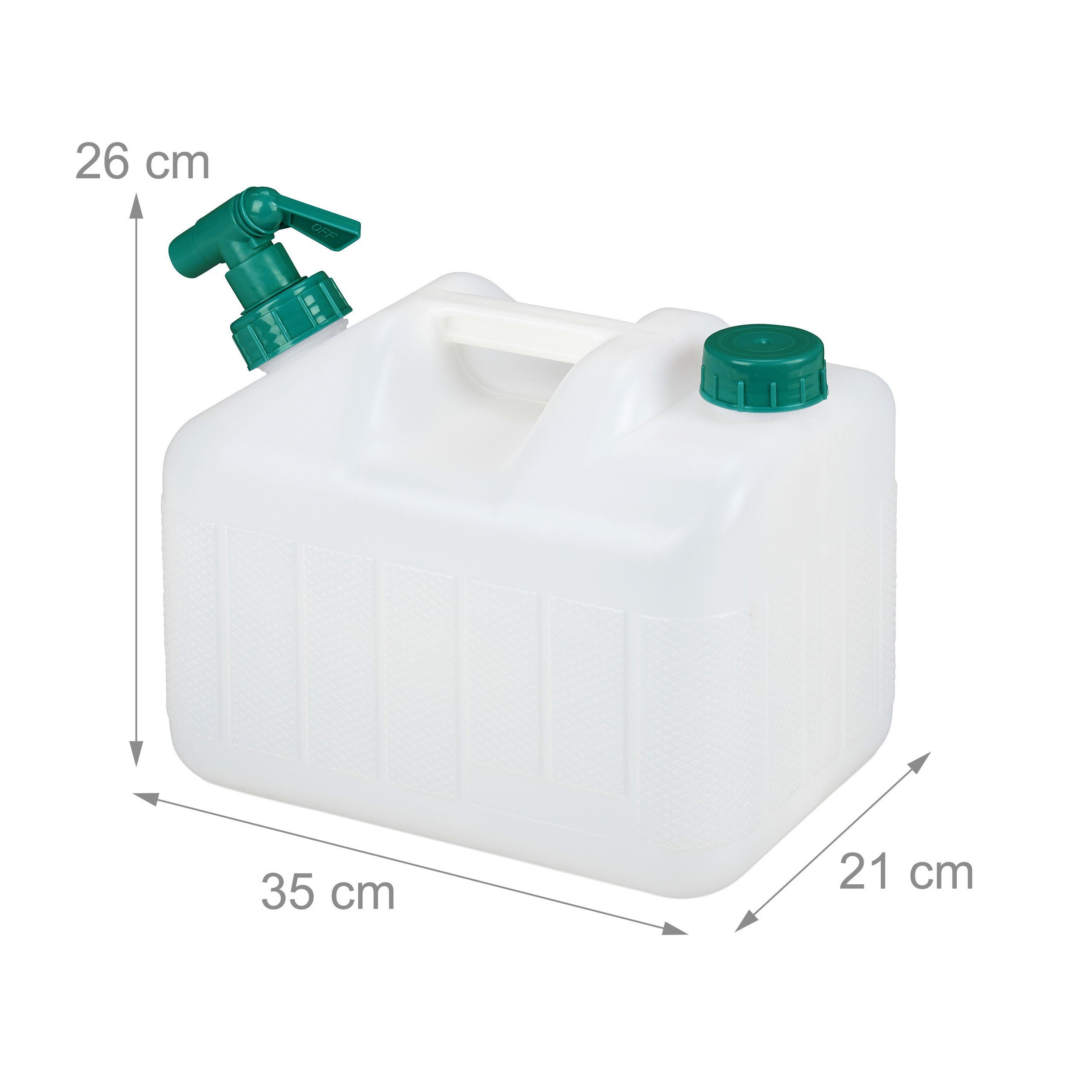 relaxdays Kanister Wasserkanister 10 Liter Hahn, mit