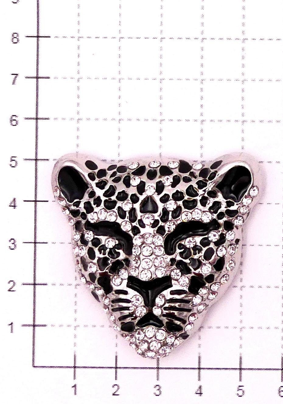 Firetti Brosche Schmuck Geschenk Ansteckschmuck Leopard, mit Strasssteinen