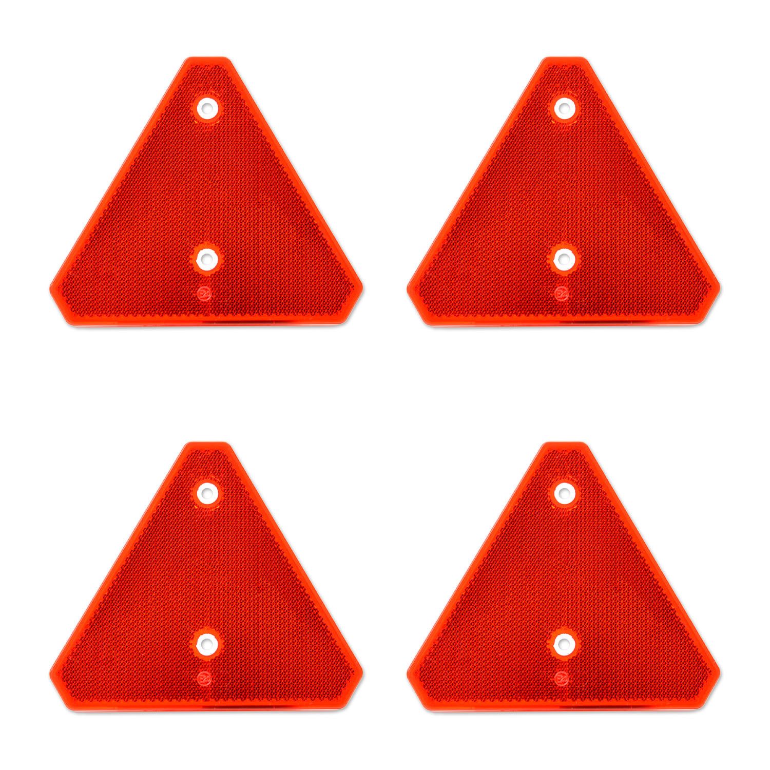 Impulse Innovation Blitzlichtreflektoren Dreieckrückstrahler, Reflektor, 140x125mm, gebohrt, Rot, 4 Stück