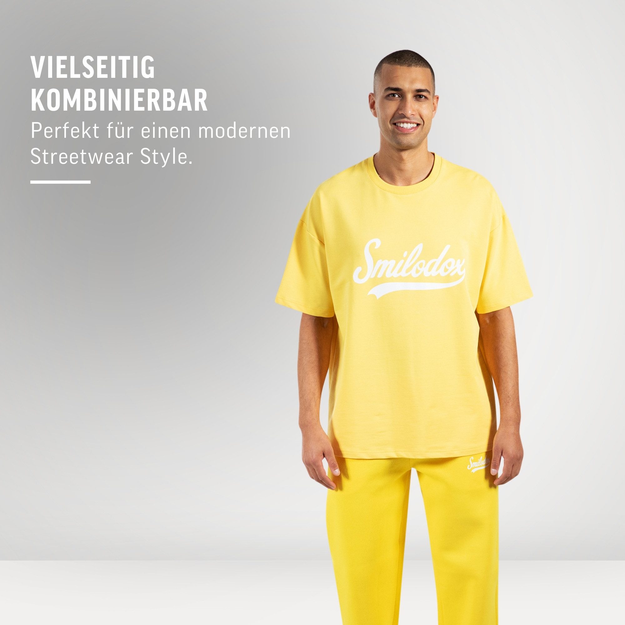 Smilodox T-Shirt Lorik, Locker geschnittenes Oversize Shirt mit Retro Frontprint bequemer Rundhalsausschnitt weiches Material moderner Streetwear Look