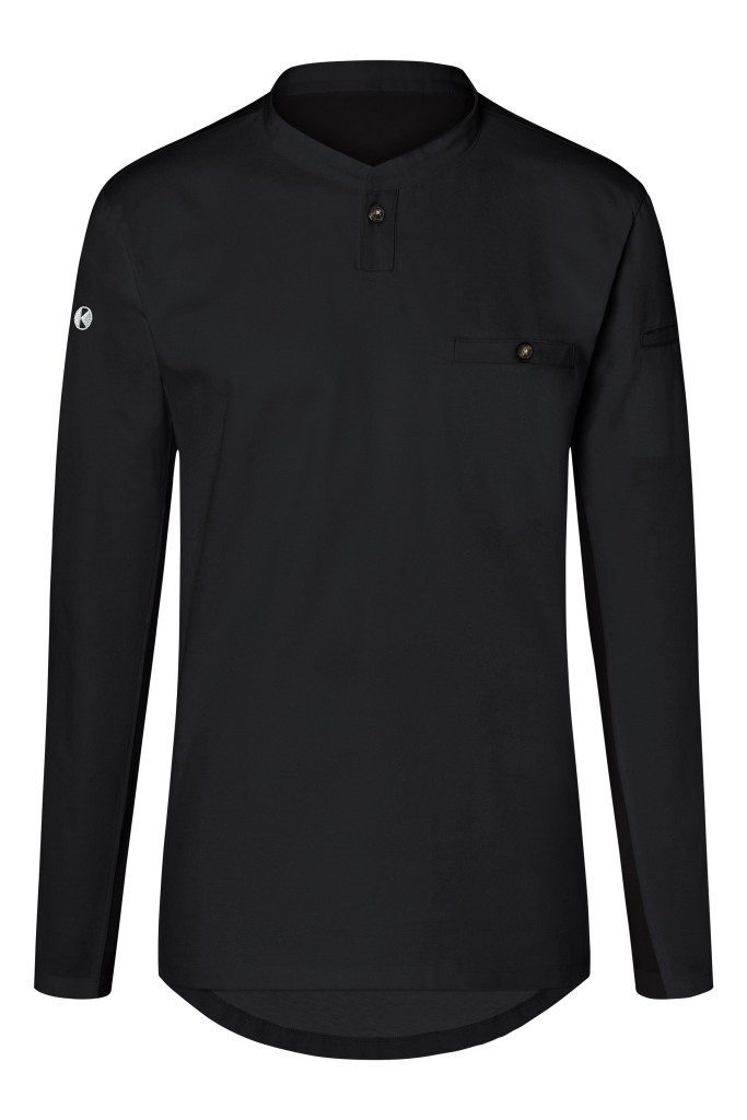 Karlowsky Fashion Langarmshirt KARLOWSKY Herren Arbeitsshirt PERFORMANCE Langarm Slim Schwarz