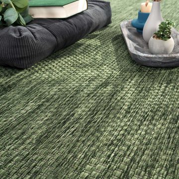 Teppich Tara Carpet Columbia Meliert In & Outdoor auch für die Küche, TaraCarpet, rechteckig, Höhe: 5 mm, Balkon Terrasse Wintergarten grün meliert Esszimmer 80x150