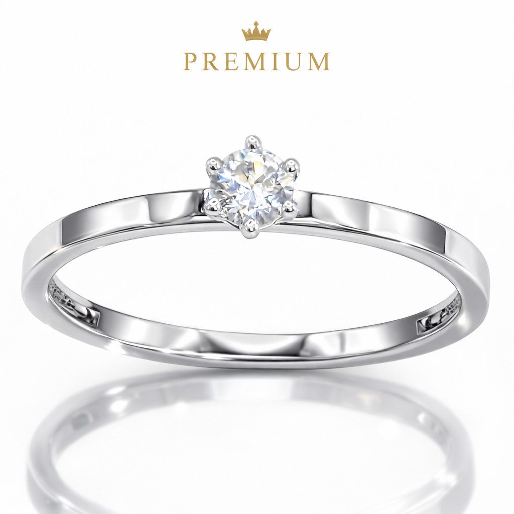 M-Punkt24 Diamantring Weißgold SI ECHTER Diamant kein Lab-Grow / kein Moissanit (ca. 1,2 Gramm, 0.1 Karat, inkl. LED-Etui, ! SONDERPREIS WEGEN PRODUKTEINFÜHRUNG – Bild 4 von 5
