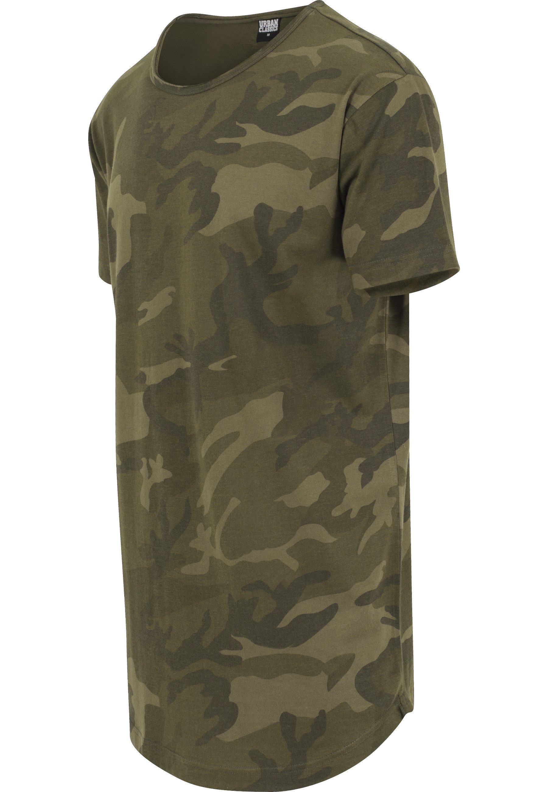URBAN CLASSICS Kurzarmshirt Urban Classics Herren Camo Shaped Long Tee (1-tlg)