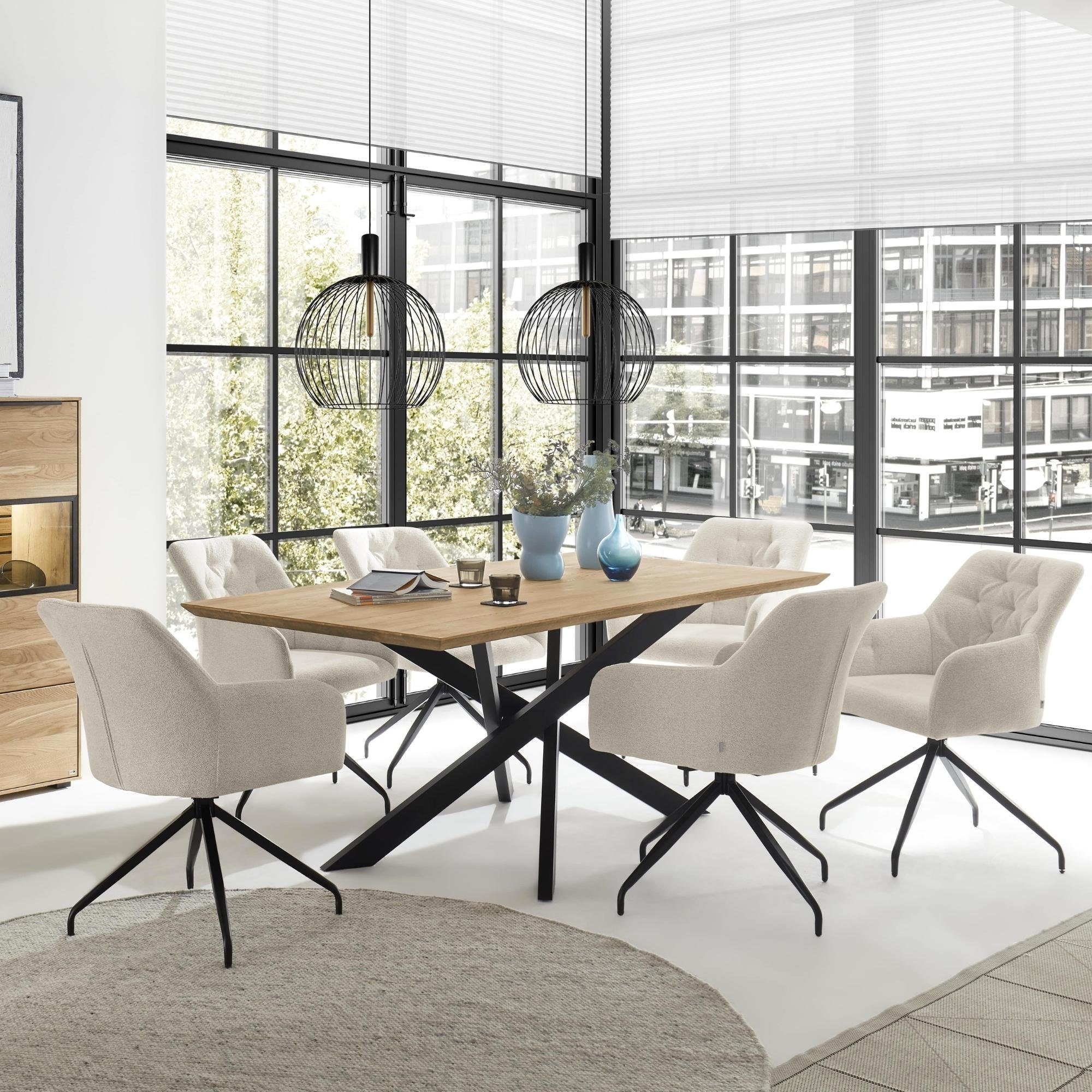 set one by Musterring Armlehnstuhl SEATTLE (2er Set), Esszimmerstuhl 360° drehbar mit gepolsterter Arm- & Rückenlehne