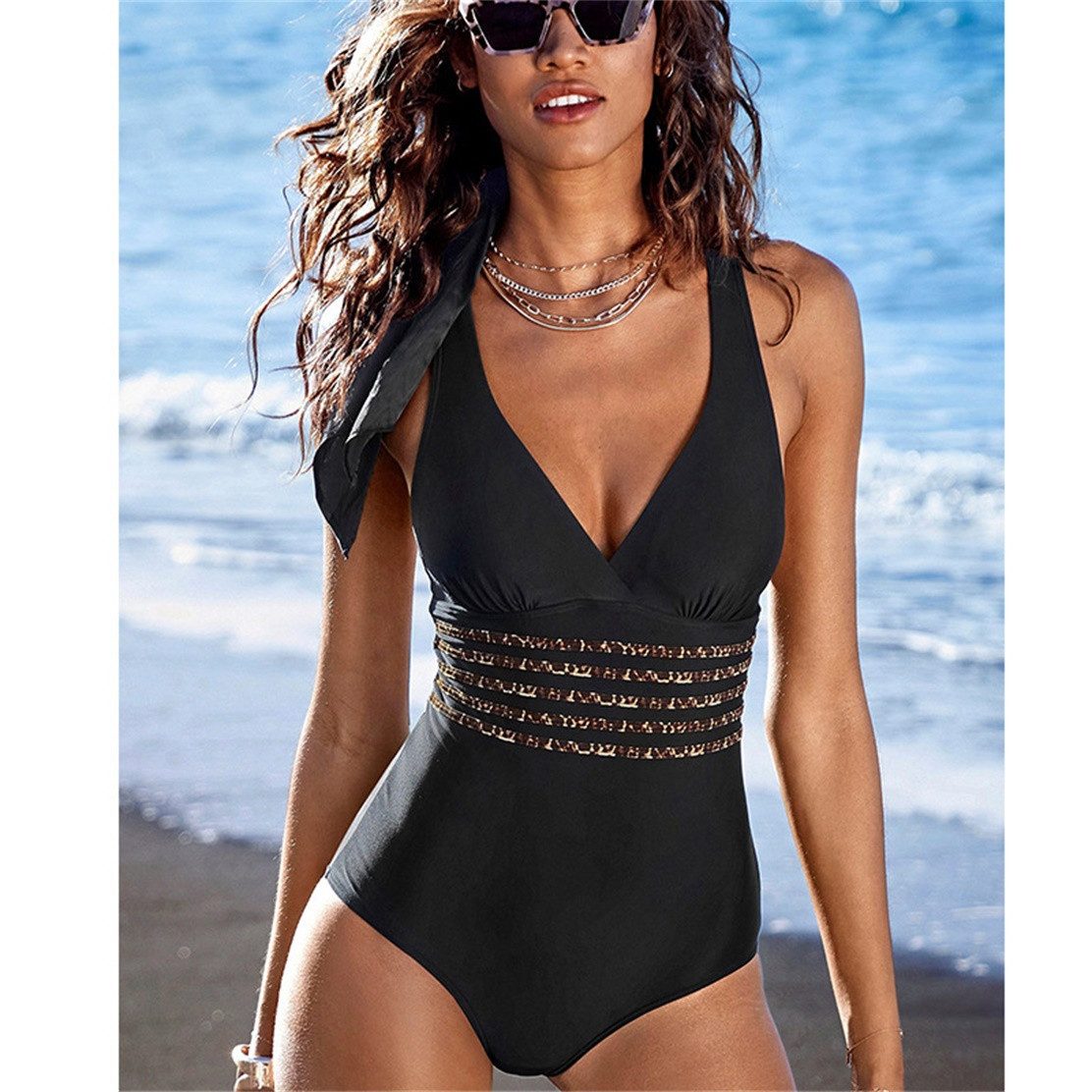 RWEUOQ Badeanzug Badeanzug Damen Einteiler Figurformend günstig online kaufen