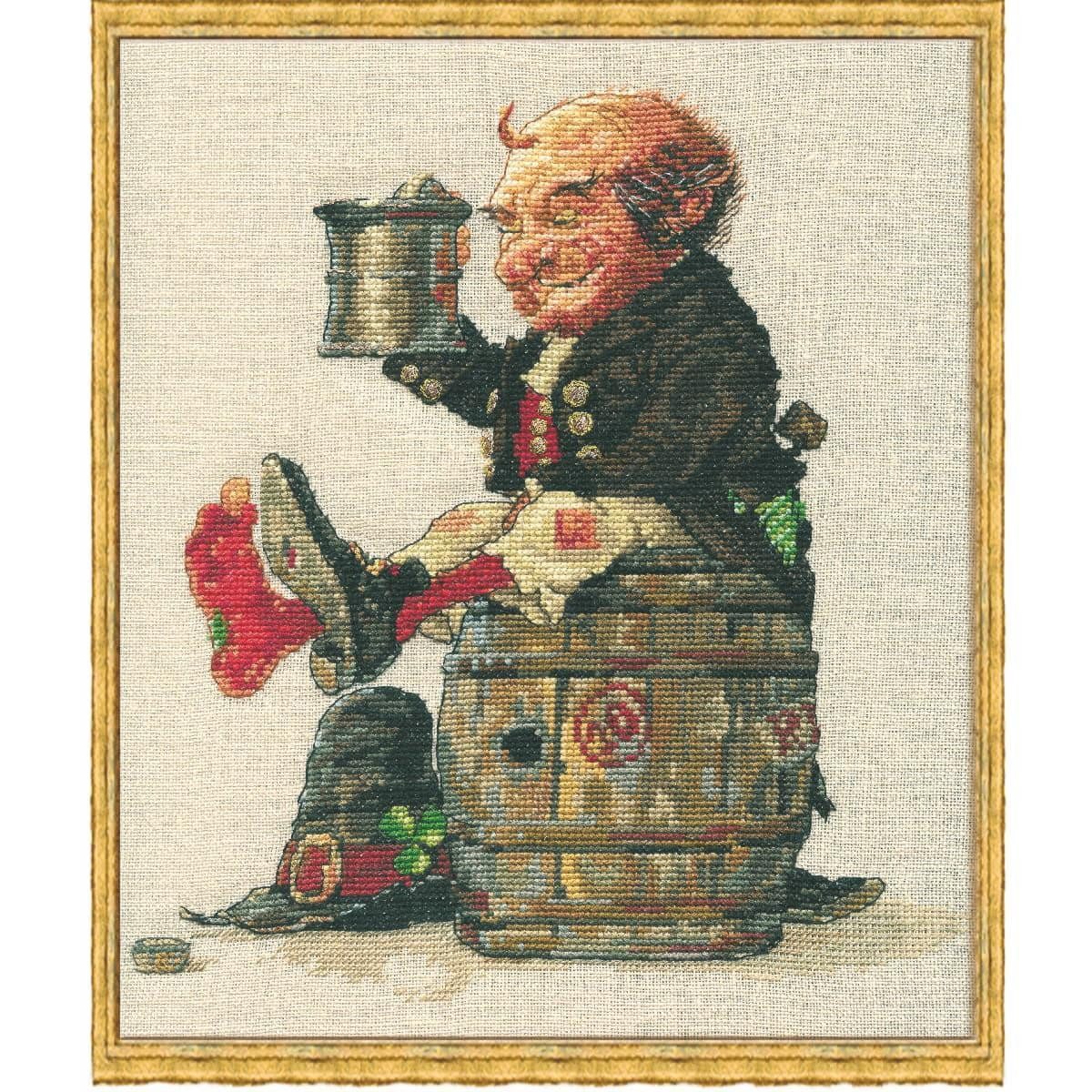 Kreativset Nimue Kreuzstich Set "Der Cluricaun", Zählmuster, 52K, 20x24cm