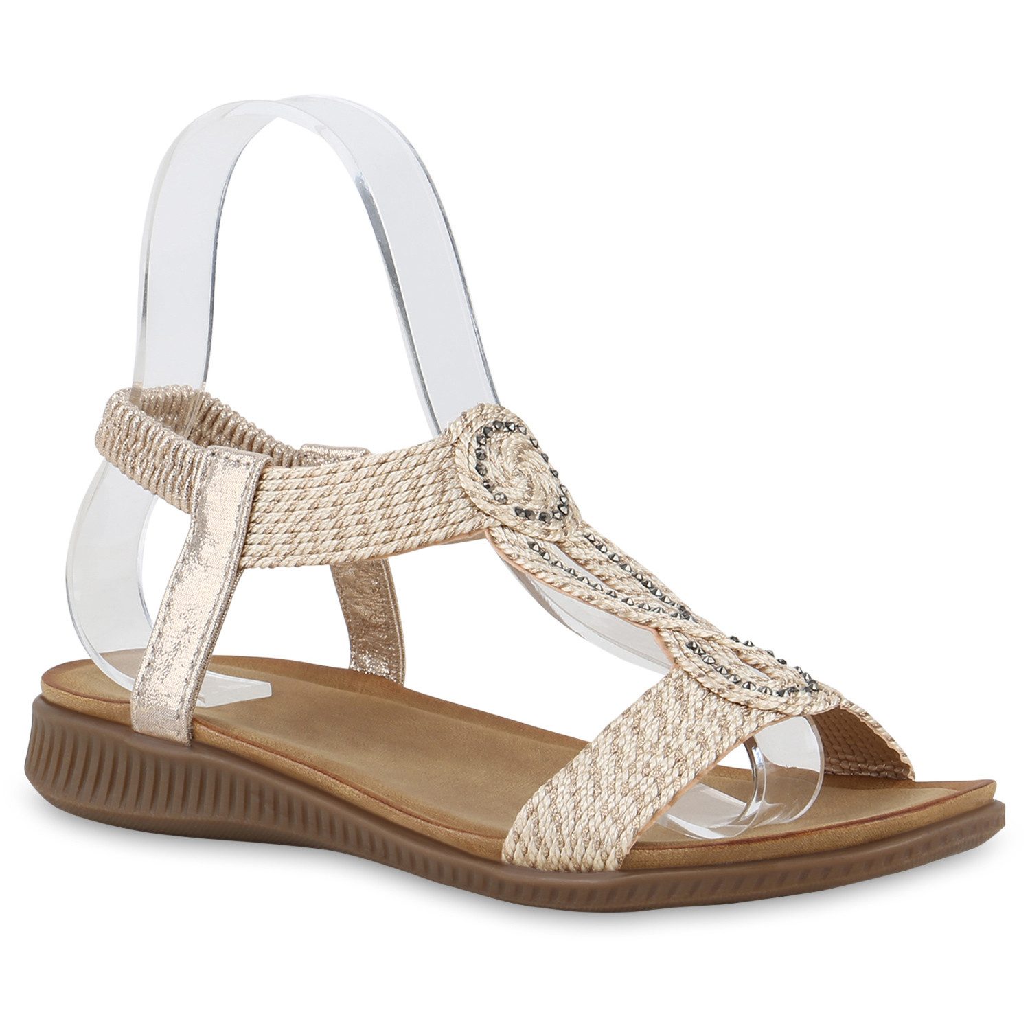 VAN HILL 841643 Riemchensandale Damen Riemchensandalen Sandalen Bequeme Str günstig online kaufen