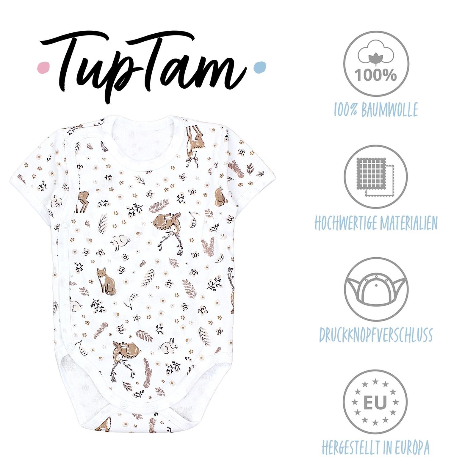 TupTam Kurzarmwickelbody TupTam Baby Mädchen Kurzarm Wickelbody Baumwolle 5er Set