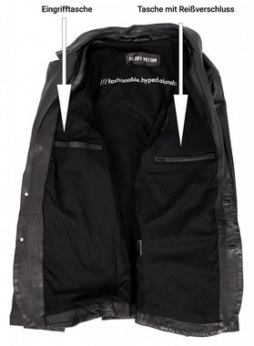 Freaky Nation Lederjacke The One-Man-FN Echtleder Herren Lederjacke Sakko Lammnappa schwarz