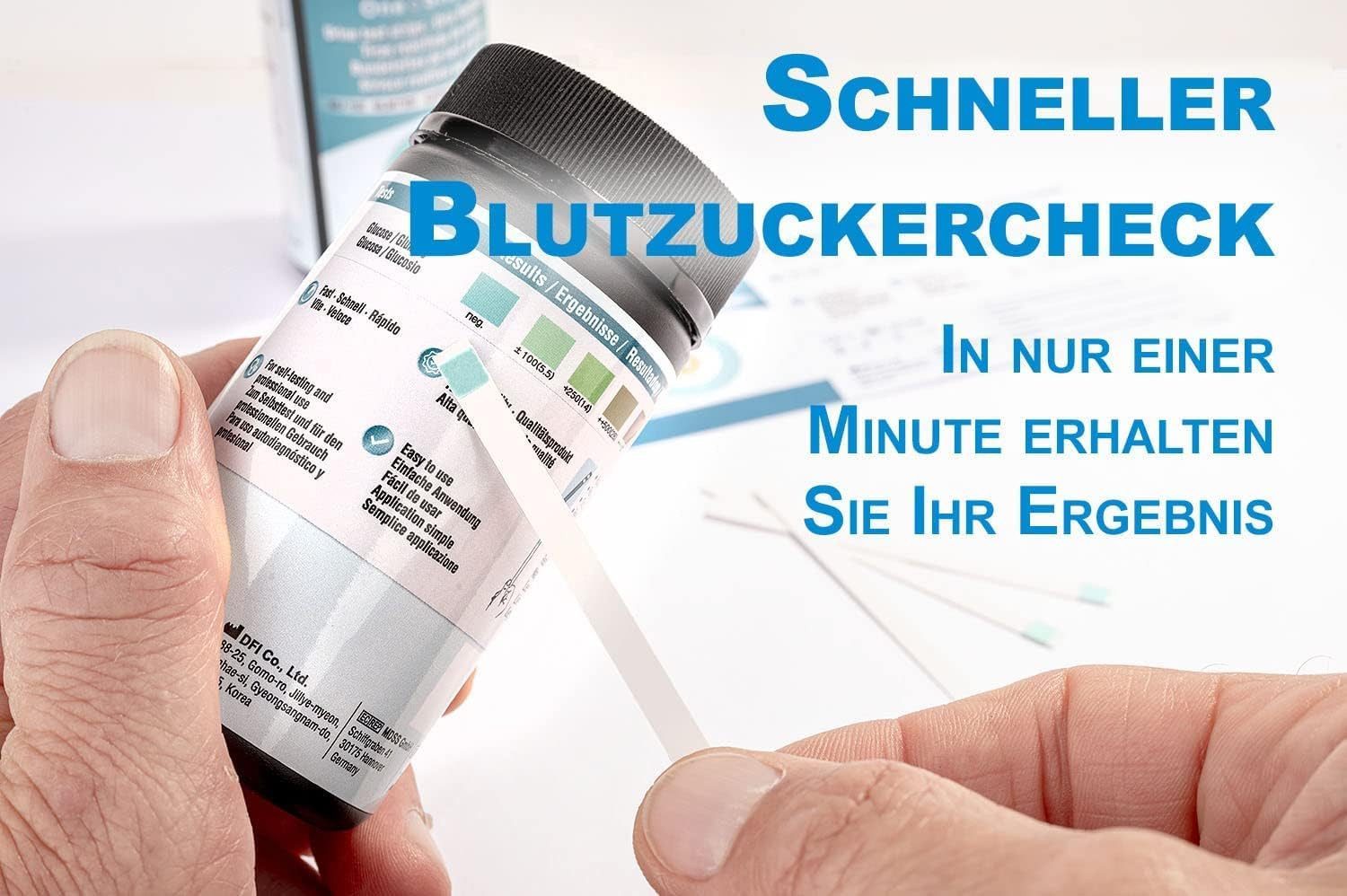 One+Step Blutzucker-Teststreifen - Glukose Teststreifen - Schnelltest für zu Hause, 100-tlg. – Bild 2 von 5
