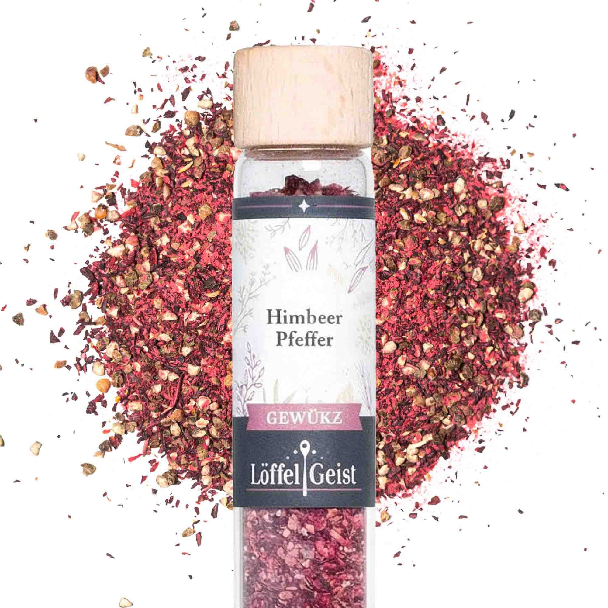 Löffelgeist Gewürz Himbeer Pfeffer (38g im praktischen Dosierglas)
