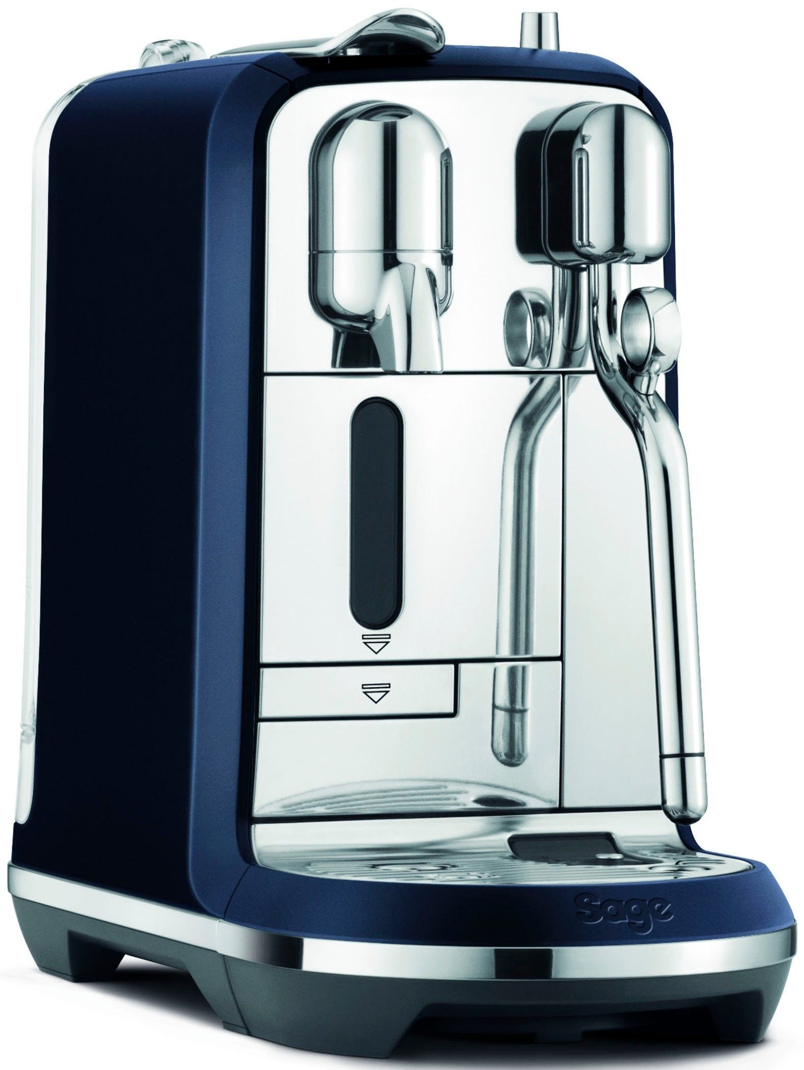 Nespresso Kapselmaschine Creatista Plus mit inkl. Kapseln Edelstahl-Milchkanne, Willkommenspaket SNE800DBL 14 mit