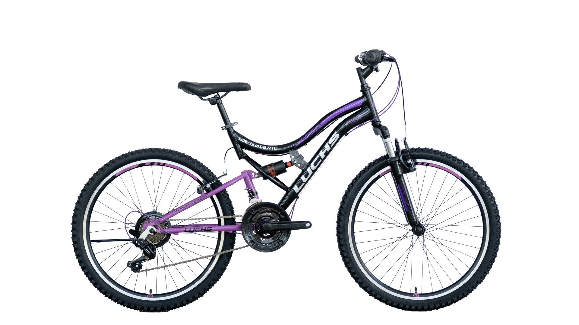 LUCHS Kinderfahrrad Aura Mountainbike 24" – Das perfekte Fahrrad für Mädchen, 21 Gang Shimano, Kettenschaltung, Mädchenfahrrad, Vollgefedert ab 10 Jahren & 145cm