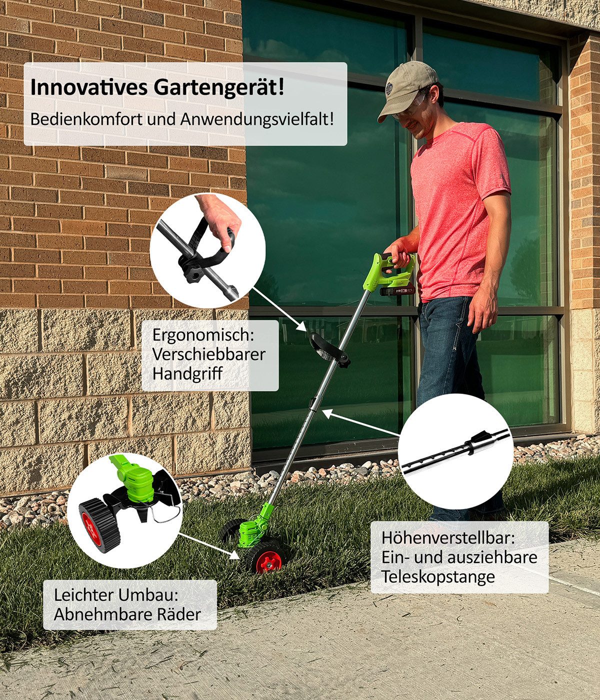 Genius Akku-Rasentrimmer Genius Rotorazer 8 in günstig online kaufen