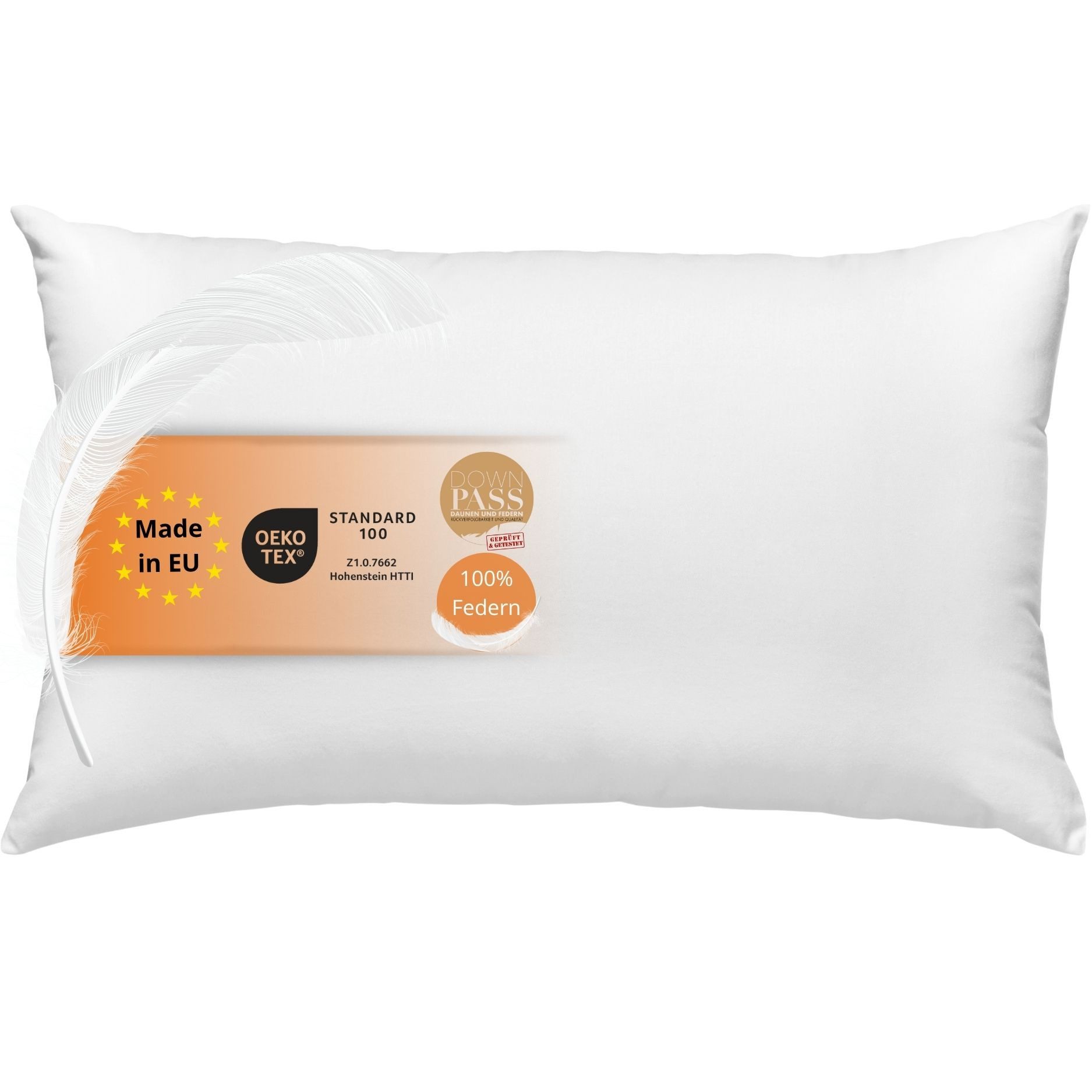 sleepling Federkissen Inlet Sofakissen, Füllung: 100% Federn, Bezug: Baumwolle, Seitenschläfer, Rückenschläfer, Bauchschläfer, Füllkissen, Zierkissen, atmungsaktiv, Baumwolle, mit Feder gefüllt