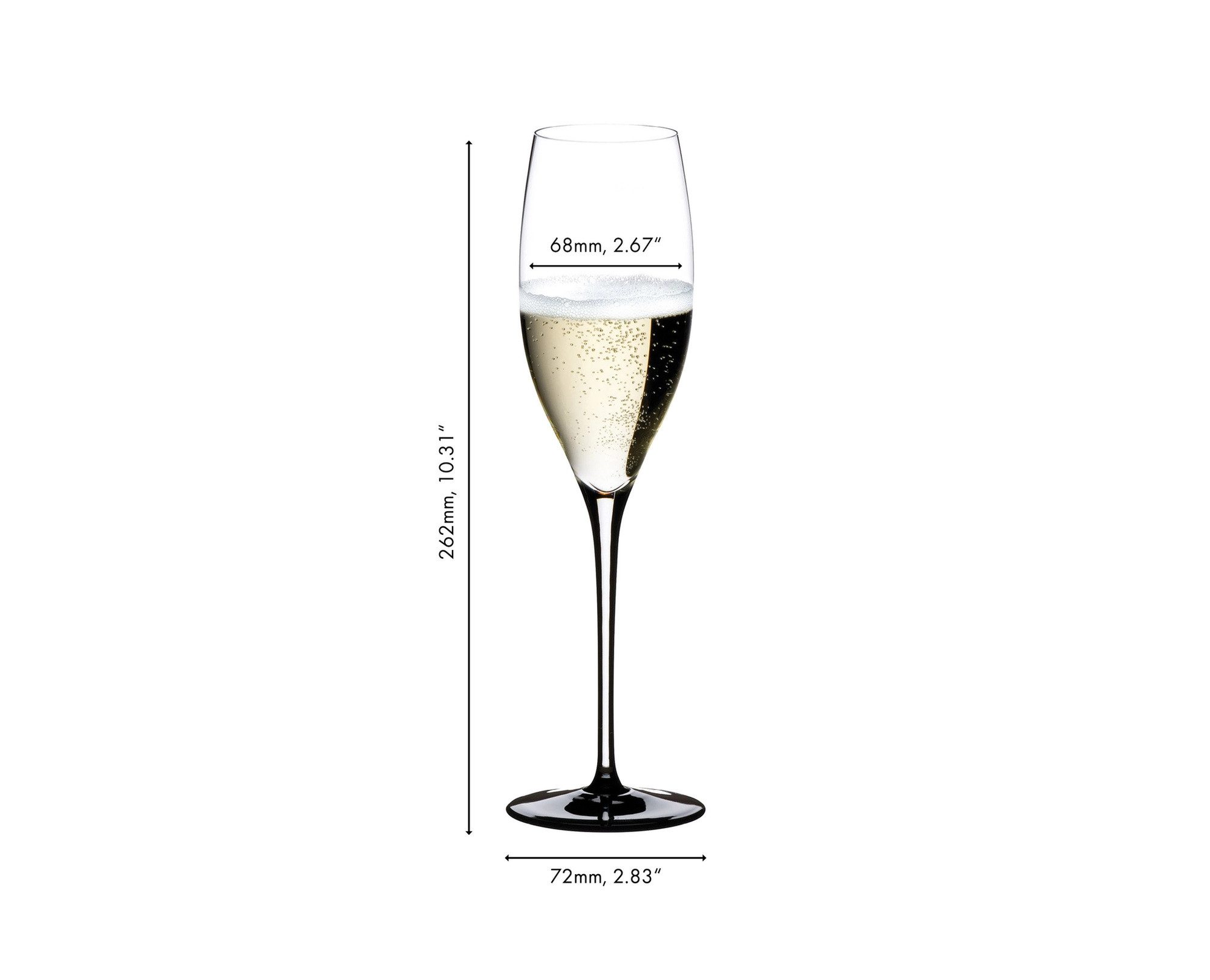 RIEDEL THE WINE GLASS COMPANY Champagnerglas Riedel Sommeliers Black Tie Schaumweinglas Chamagner 330 ml, Kristallglas