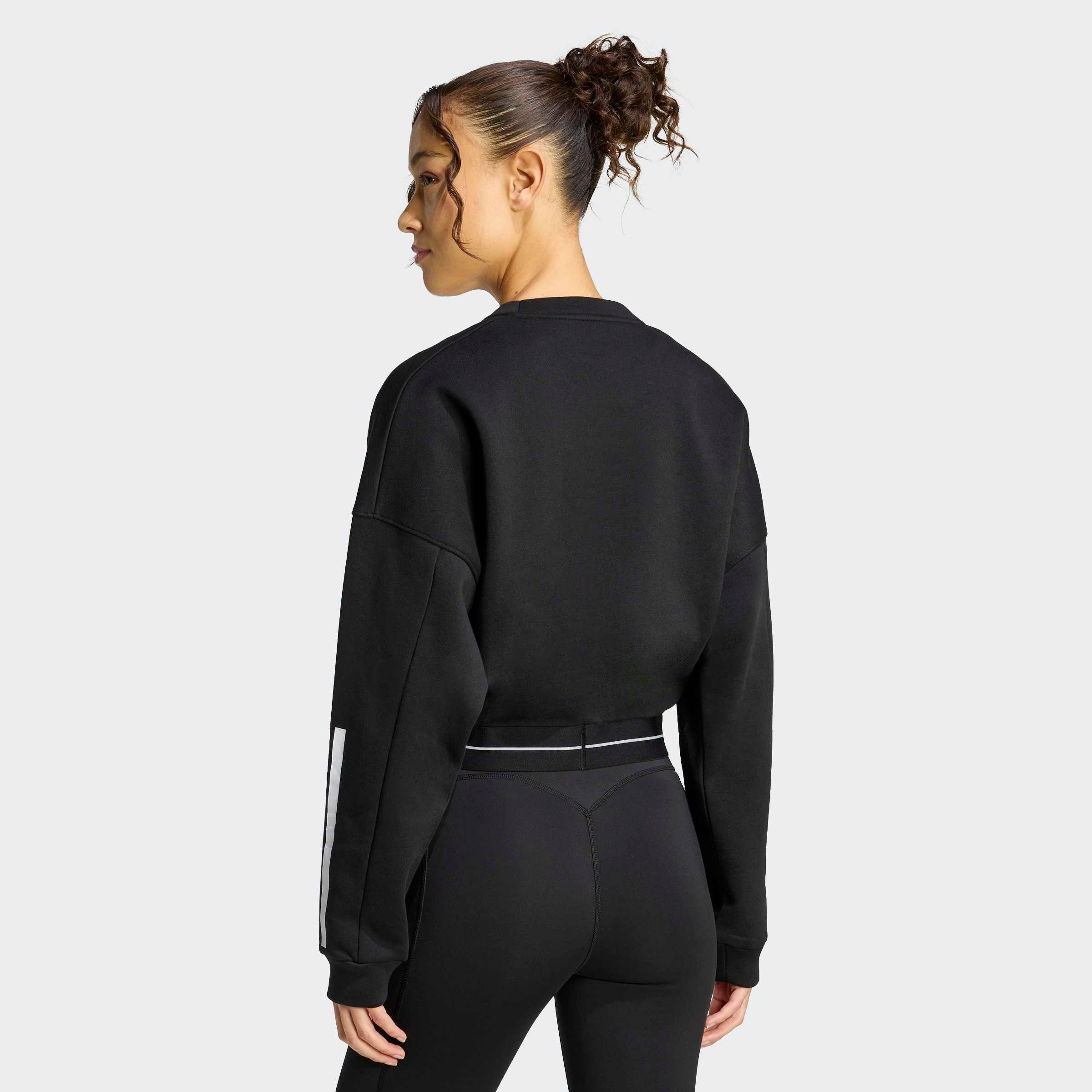 adidas Performance Sweatshirt HYPERGLAM MIT 3-STREIFEN UND RUNDHALSAUSSCHNITT