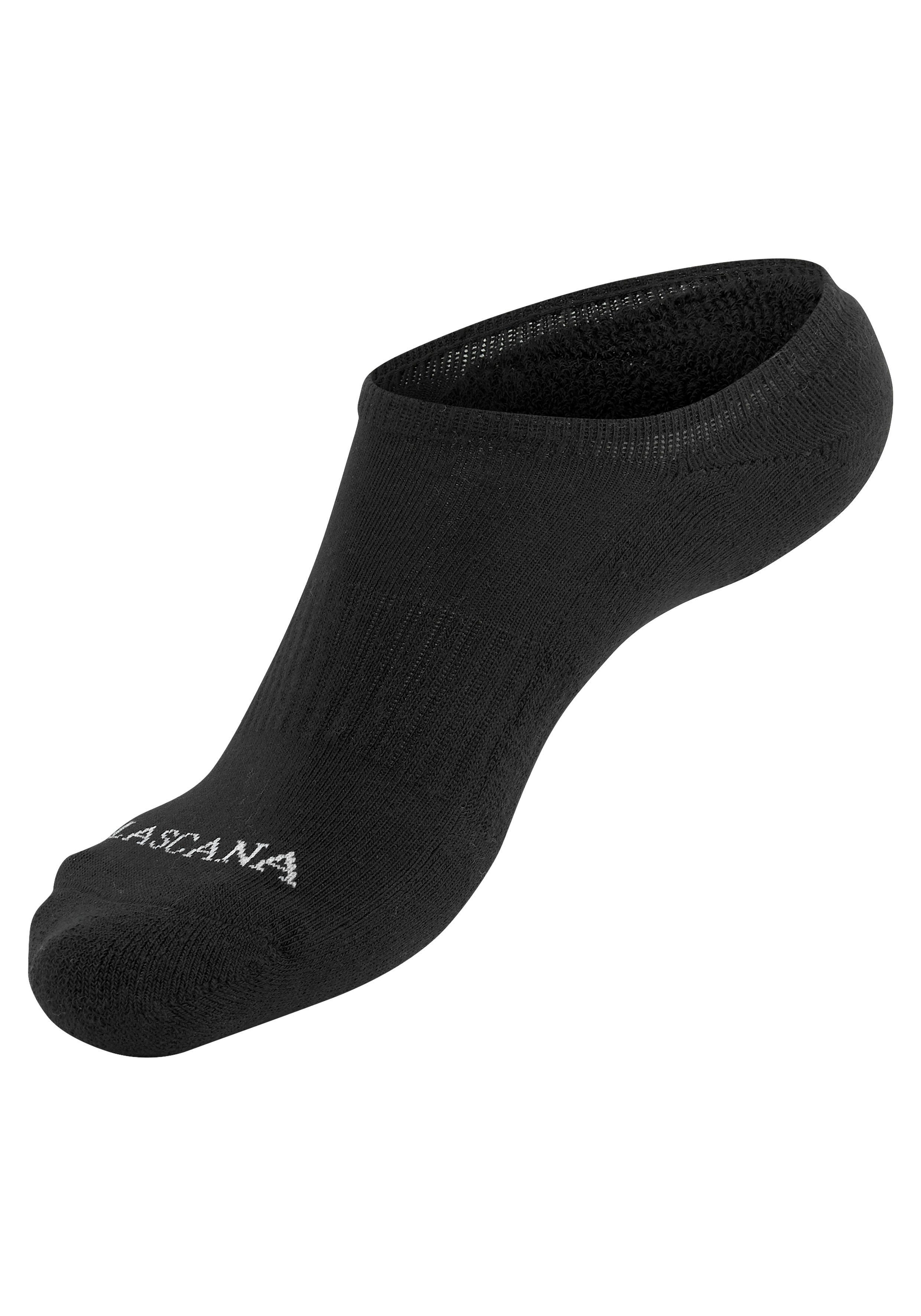 Fußfrottee 2x schwarz, mit 7-Paar) ACTIVE (Set, 2x LASCANA 3x weiß, grau-meliert Sneakersocken