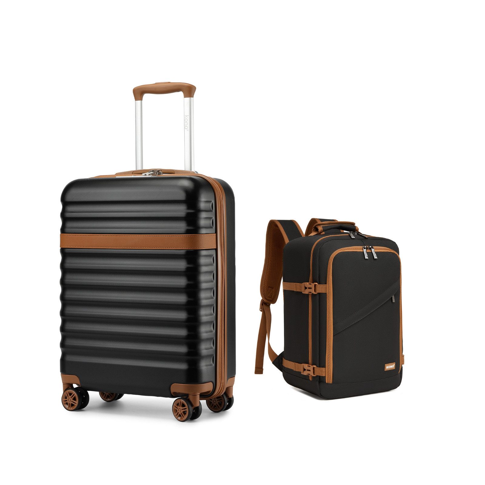 KONO Kofferset, Hartschalenkoffer (55/65/75 cm)+20L Kabinenrucksack günstig online kaufen