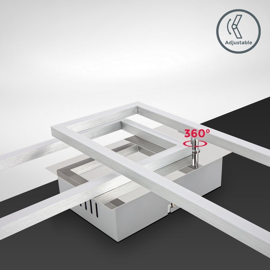 B.K.Licht Deckenleuchte LED-Deckenlampe FRAME 110x25cm Alu-gebürstet - BKL1 günstig online kaufen