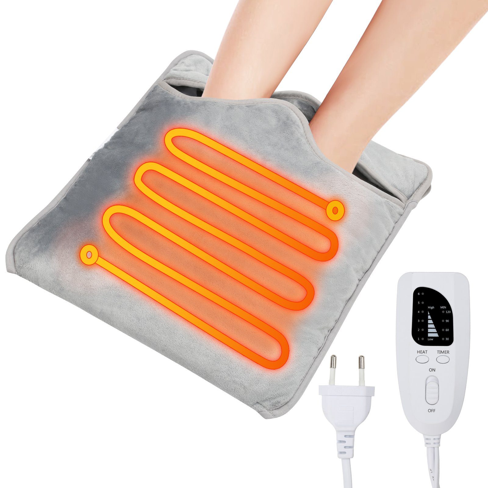 Clanmacy Elektrofußwärmer Fußwärmer Fußheizung Abschaltautomatik Wärmekissen