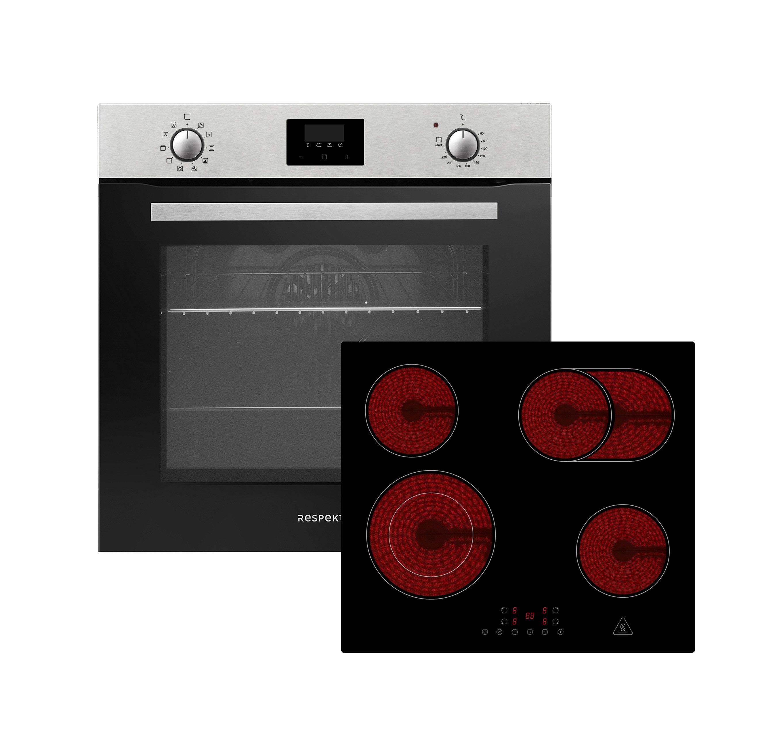 RESPEKTA Backofen-Set ASET1405500 Jim, mit 1-fach-Teleskopauszug, EEK: A; 72 Liter Garraum; 9 Leistungsstufen