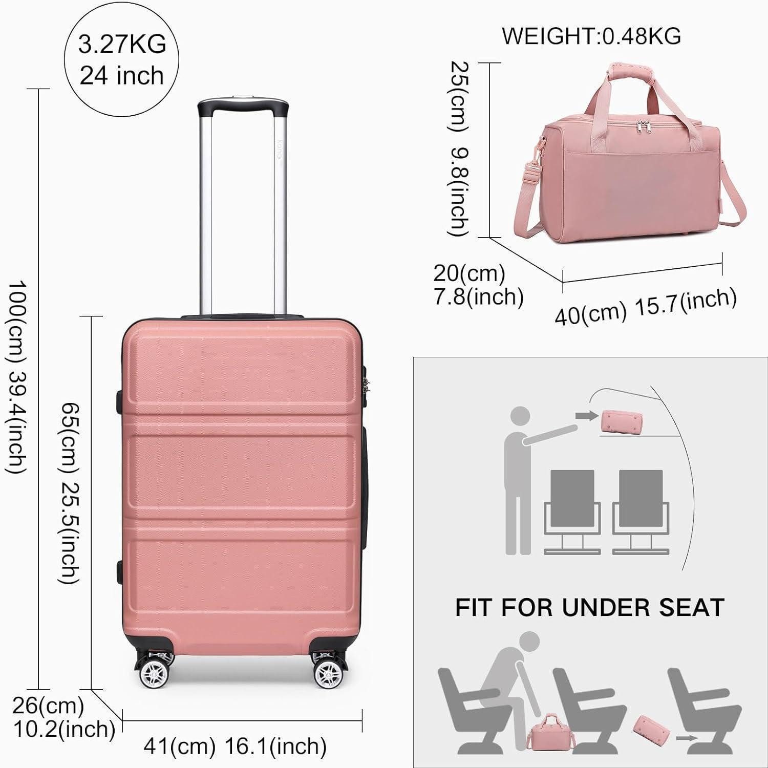 LuxusKollektion Kofferset Mittelgroß Reisekoffer Rollkoffer Set 65cm Gepäck-Sets Rosegold