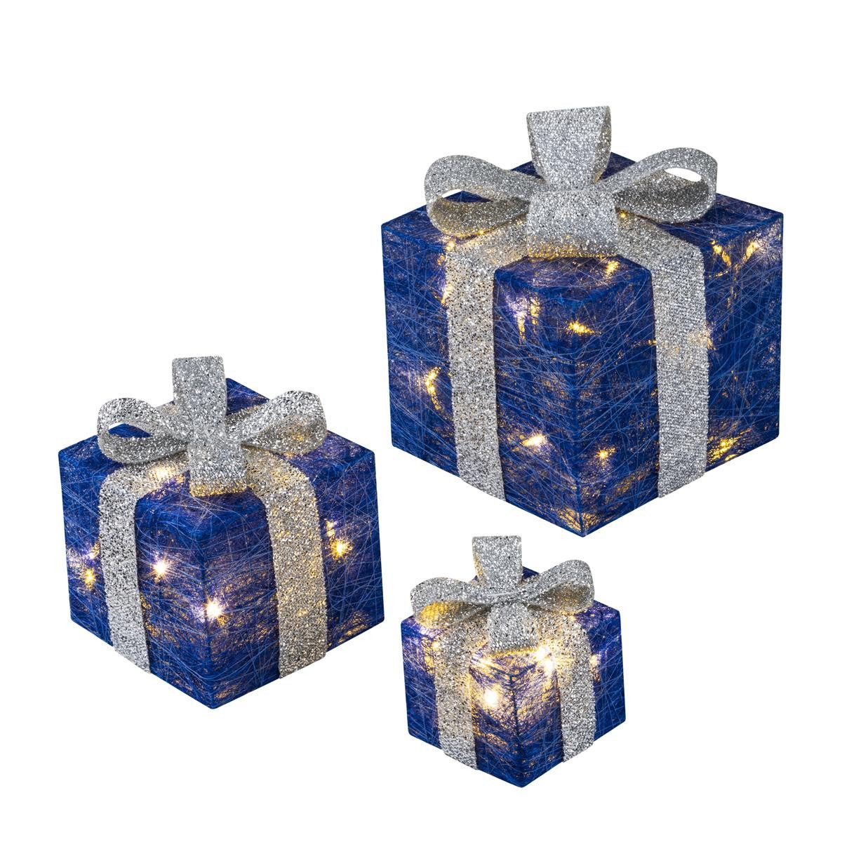 Bambelaa! LED Dekolicht Bambelaa! Led Deko Leucht Geschenk Boxen 3er Set inkl. Timer Funktion, Gelb