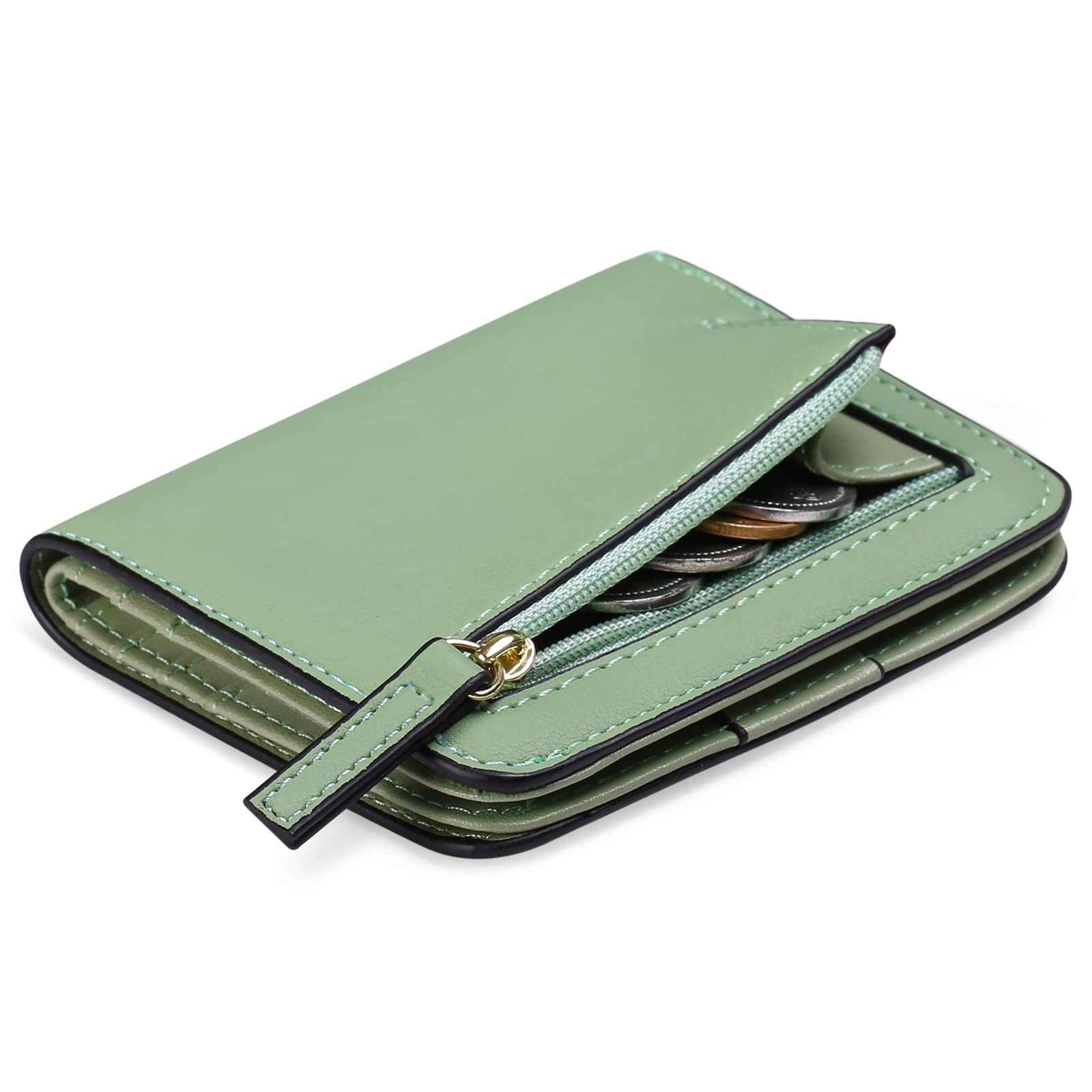 FOUORTUNATE-BEE Mini Geldbörse Damen Geldbörse RFID Mini Portemonnaie Klein Reißverschluss Wallet, Kompaktes Kartenetui für Reisen Alltag Geschenk Damen Geldbörse