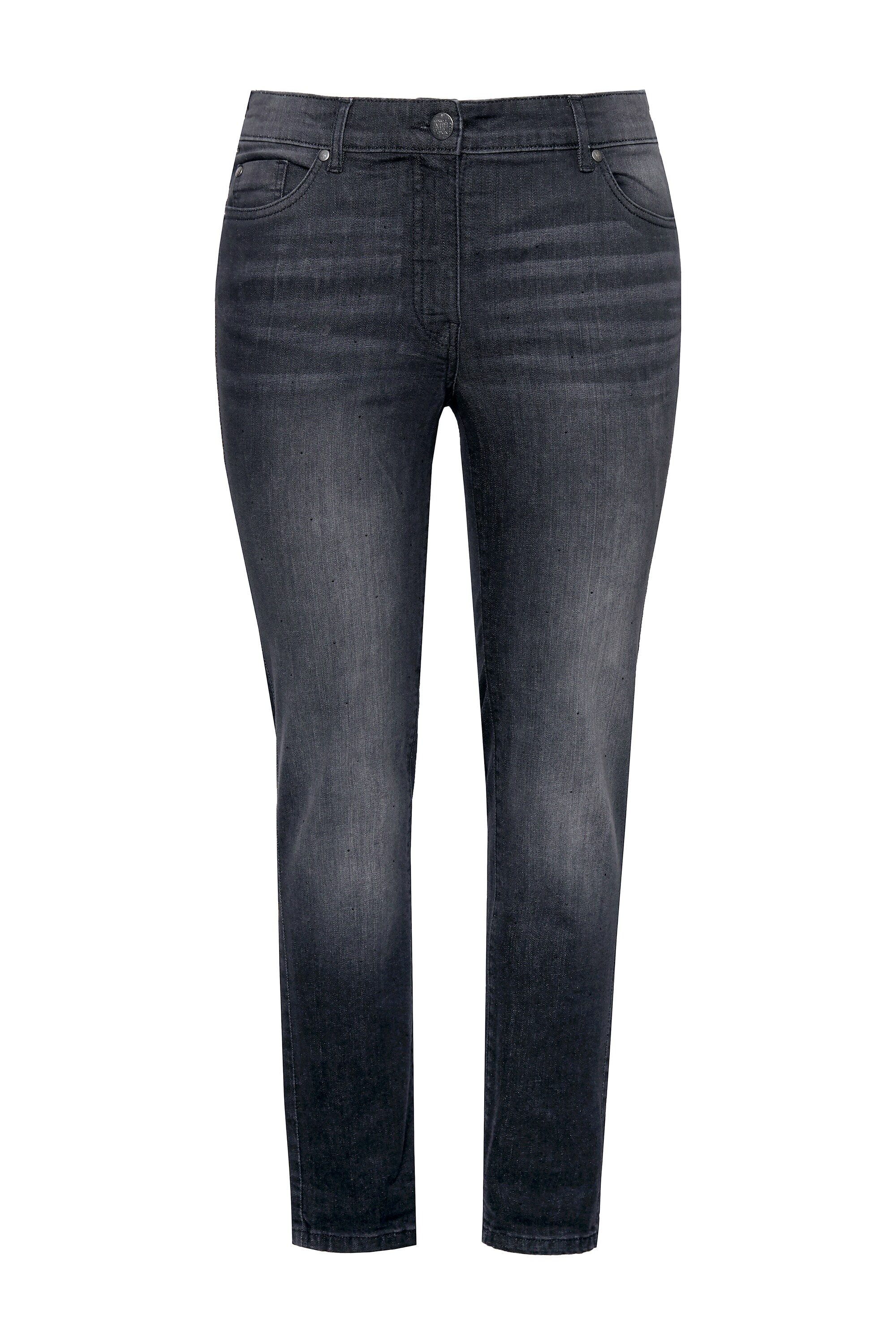 Ulla Popken Regular-fit-Jeans Jeans Sarah Ziersteine schmales Bein