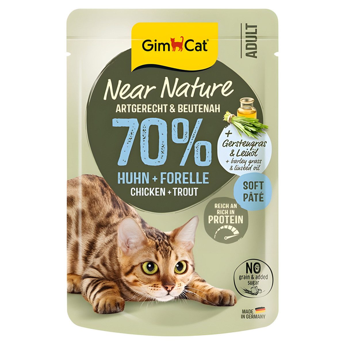 GimCat Near Nature Huhn & Forelle 85 g - 16 Stück, Nassfutter für: Katze
