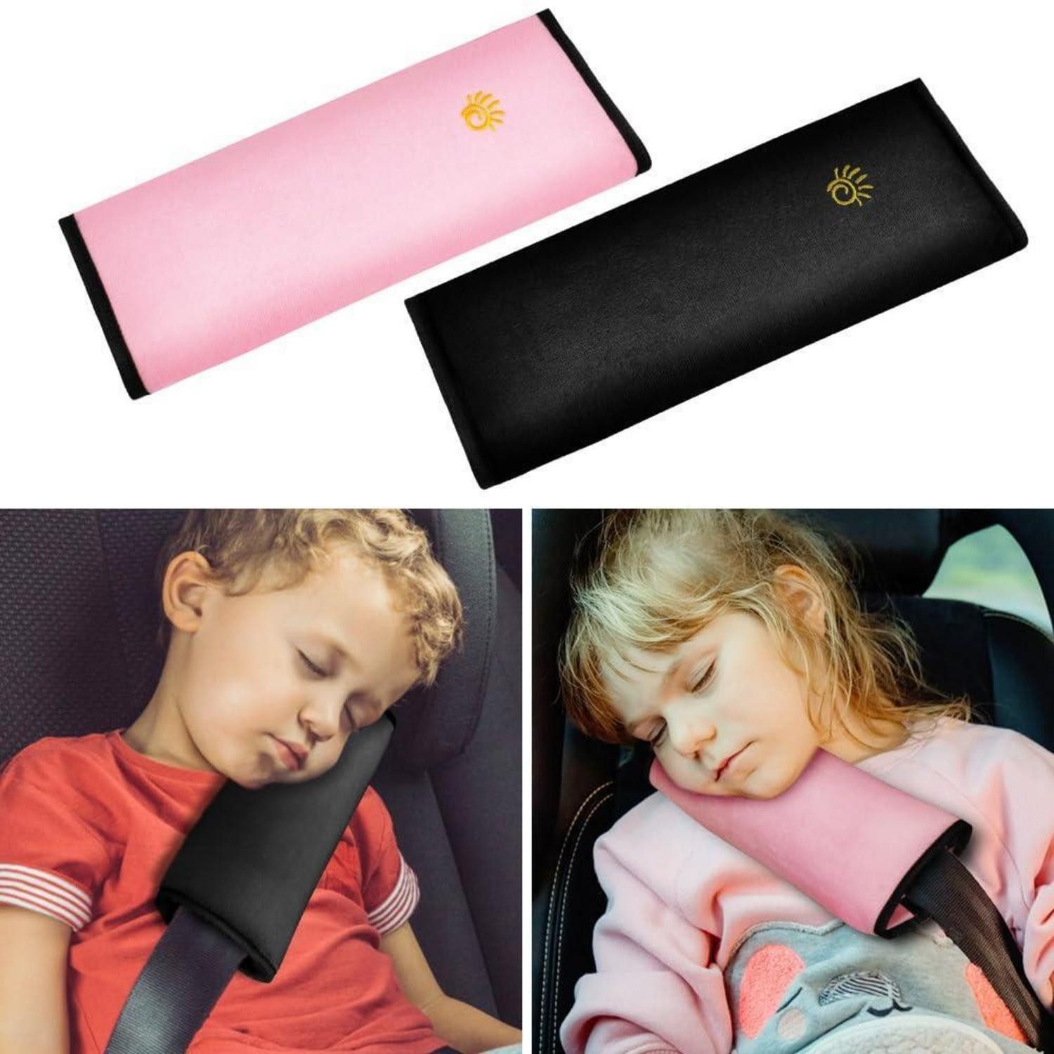 LuxusKollektion Gurtpolster Gurtpolster Schulterpolster Sicherheitsgurt Sitzgurt 2 Schwarz Rosa