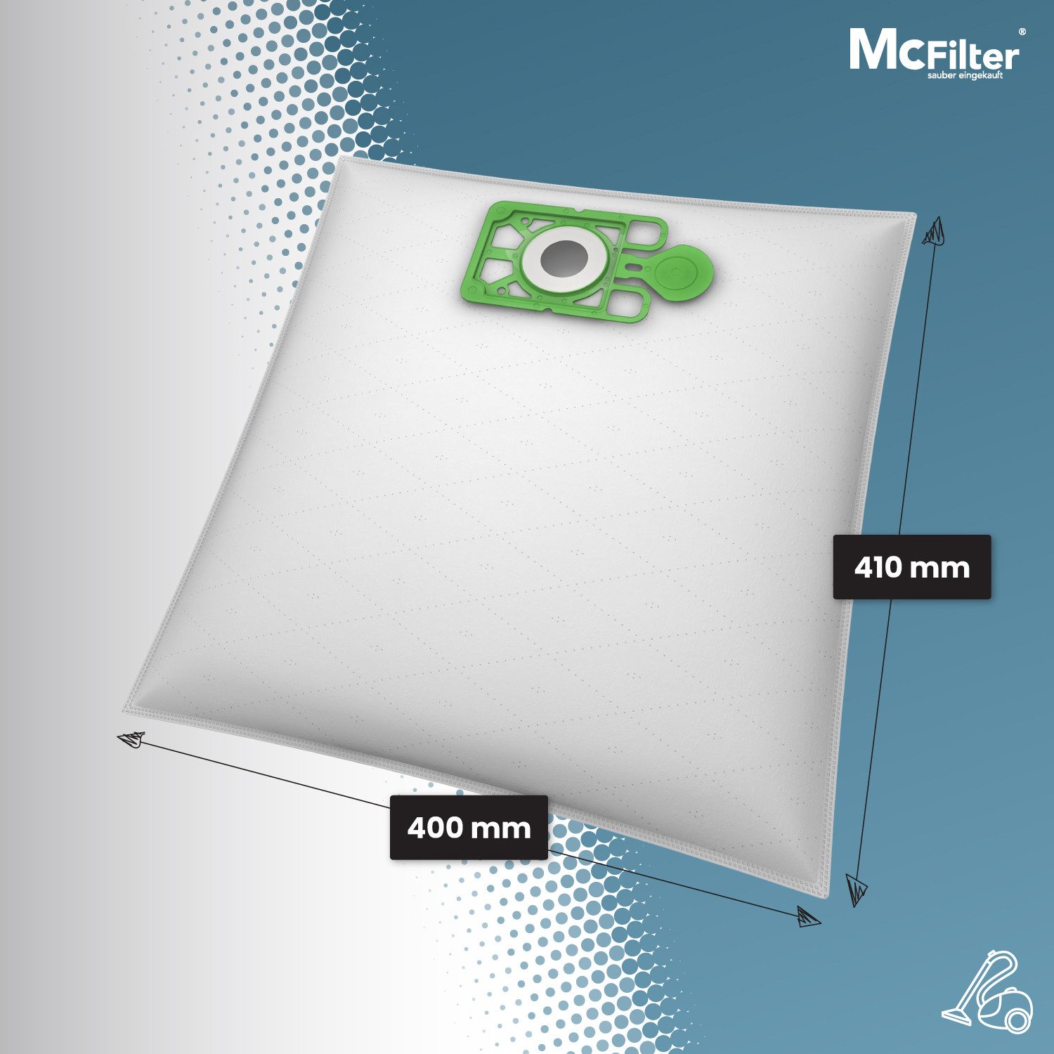 McFilter Staubsaugerbeutel Staubbeutel, passend für Numatic Henry HVR200-A (HVR200-11) Staubsauger, 3-lagiges Microvlies, Kunststoffdeckscheibe, 20 St., Reißfest, Top Filtration, hohes Volumen