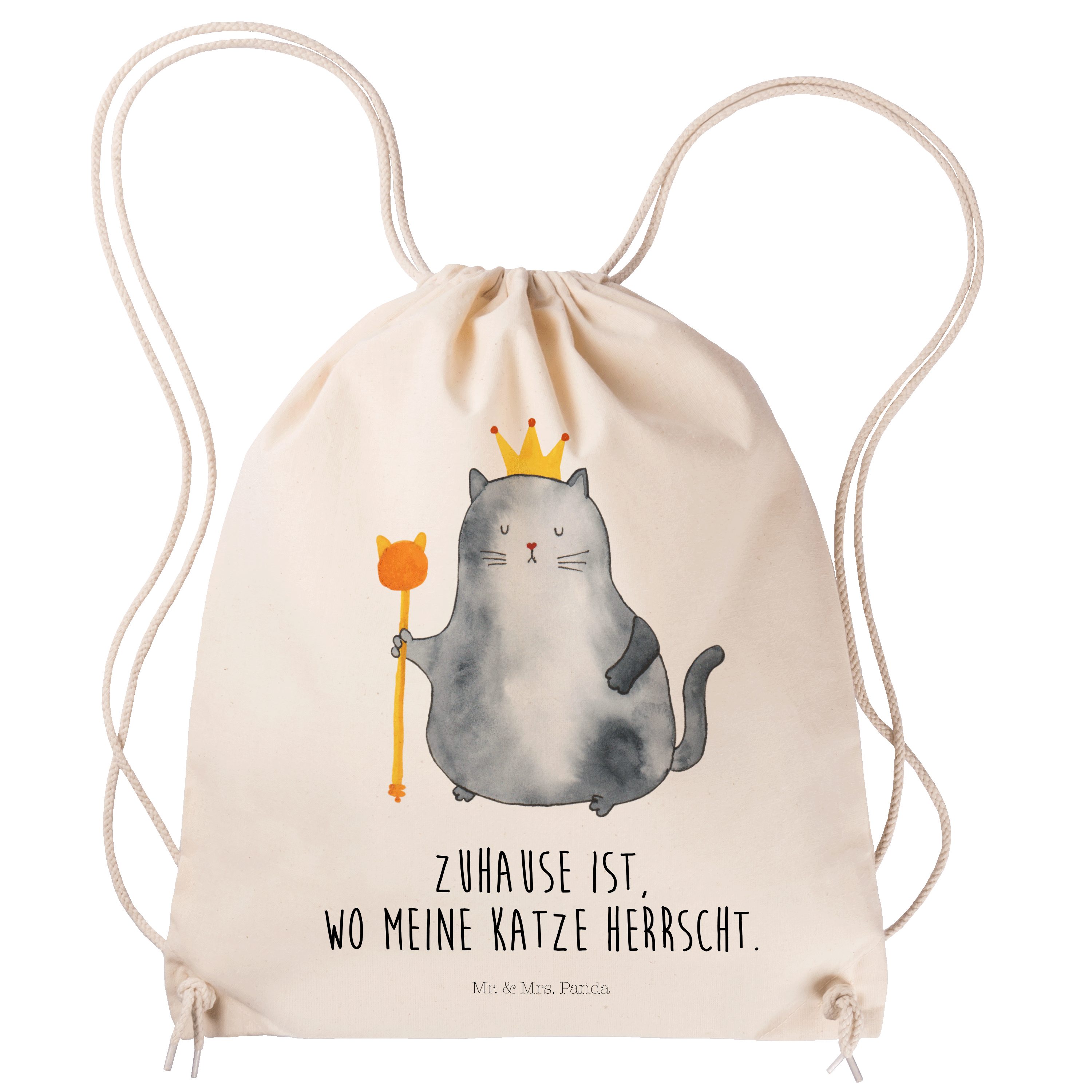 - - Mrs. Geschenk, Katzen Mr. Panda (1-tlg) Tasche, Sporttasche Transparent Koenig Katzenmotive, Krone, &