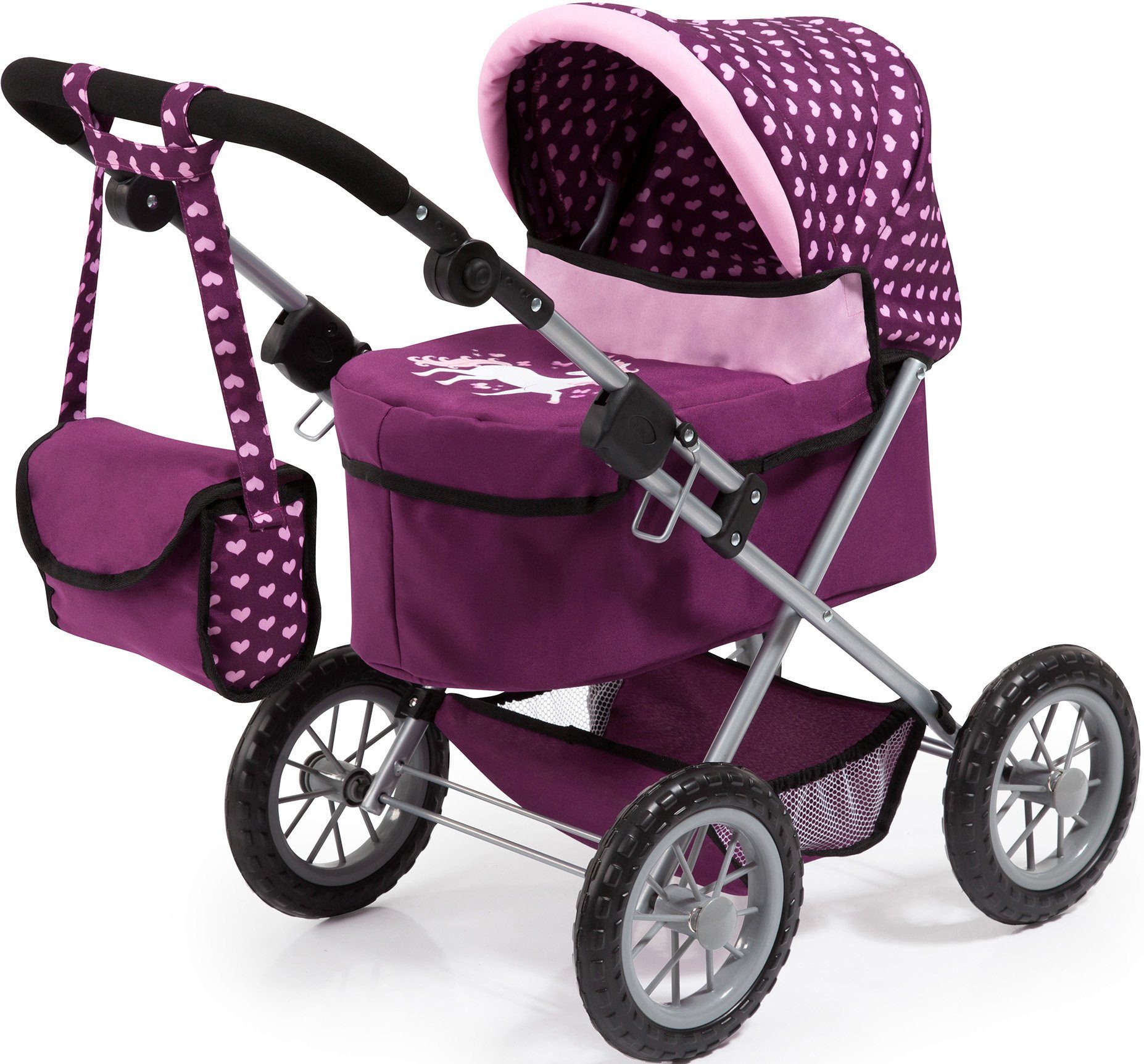 Bayer Puppenwagen Trendy, pflaume, mit Wickeltasche günstig online kaufen