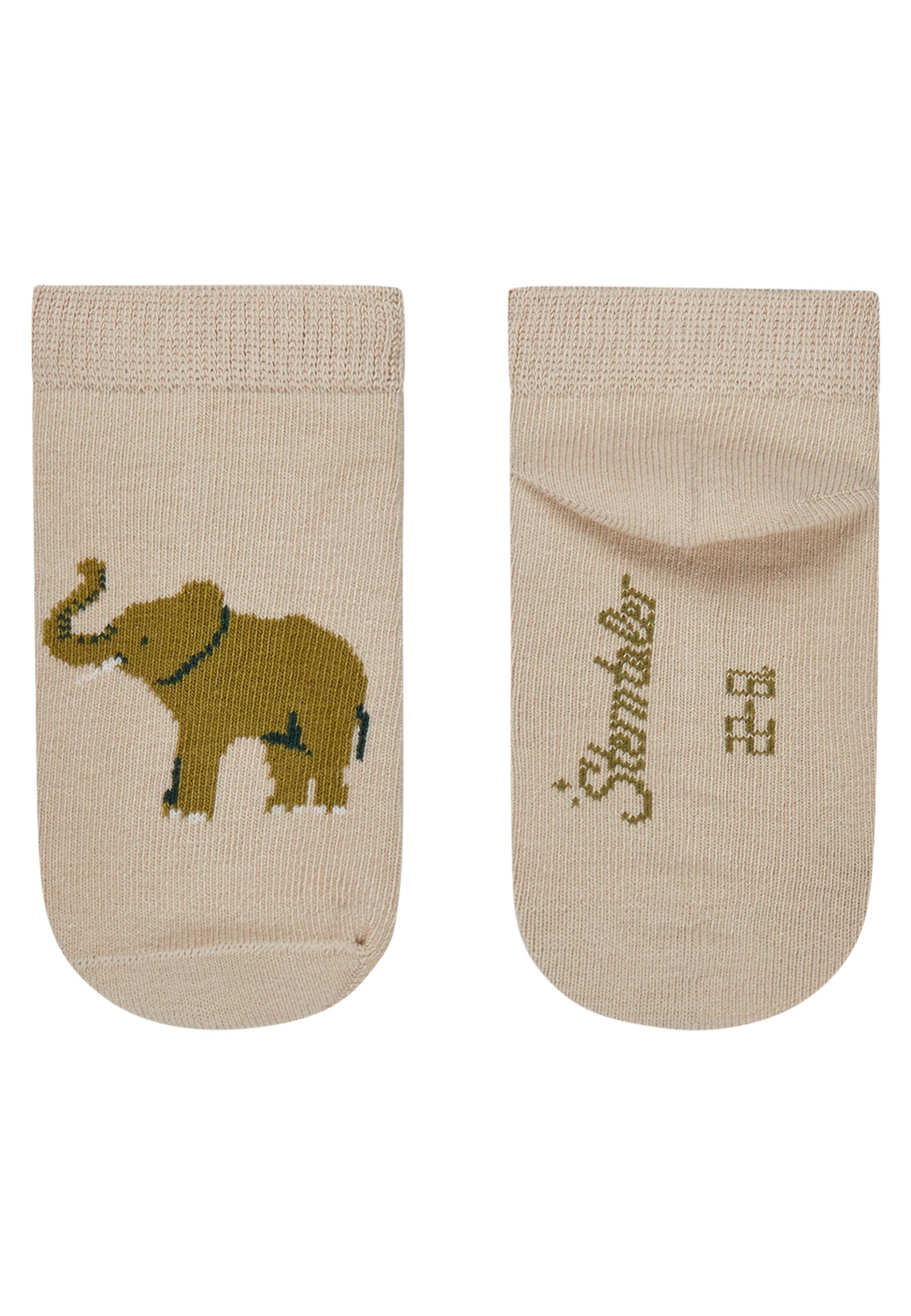 Sterntaler® Sneakersocken Sneaker Socken 3er-Pack Elefant (3-Paar, Sneaker Socken 3er-Pack Elefant) Sneaker Socken 3er Pack mit Elefant, Nashorn & Rippe, aus Baumwolle