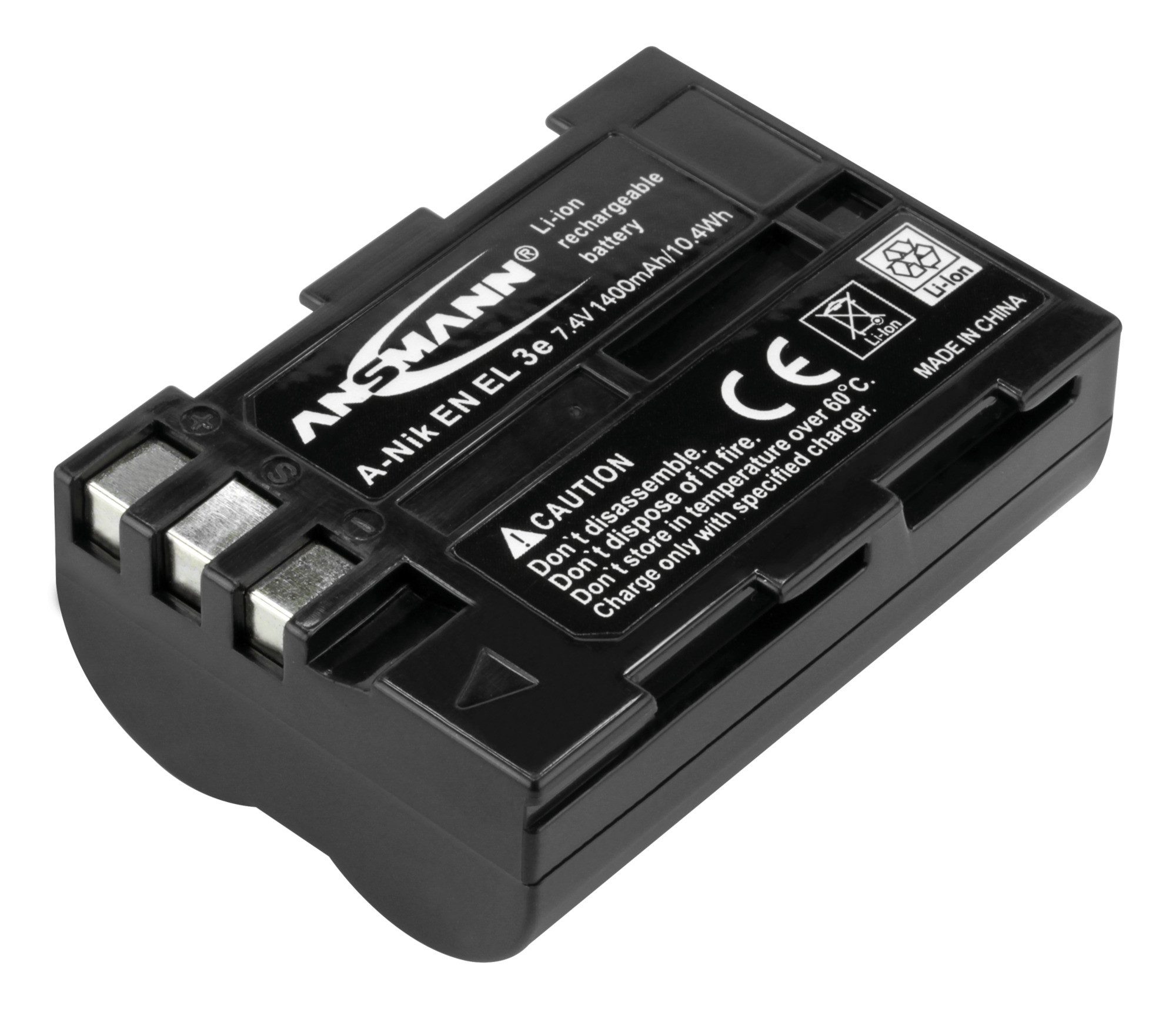 ANSMANN AG Li-Ion Akku A-Nik EN EL 3e 7,4V, 1400mAh, Leistungsstarke Akkubatterie Akku 1400 mAh (7.4 V)