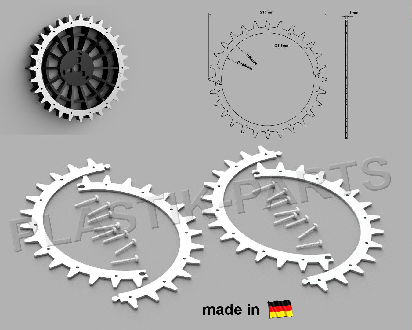Mähroboter-Rad Spikes Offroad Gardena Sileno Plus R100Li R100LiC R130Li R130LiC R160L