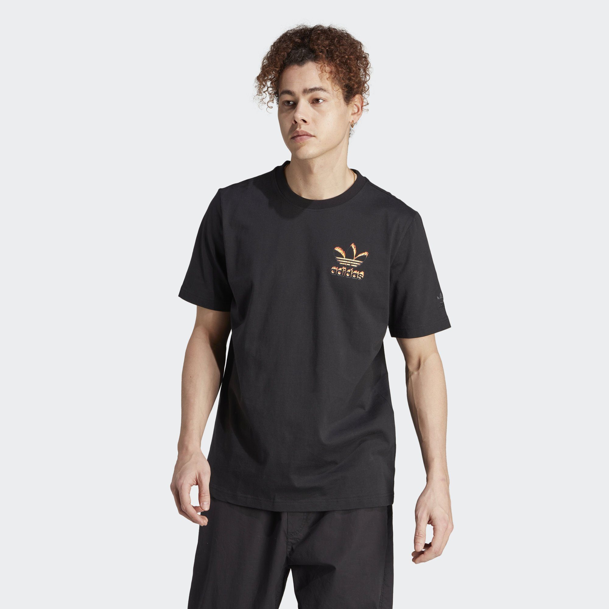adidas FIRE Originals T-SHIRT Black GRAPHICS TREFOIL T-Shirt