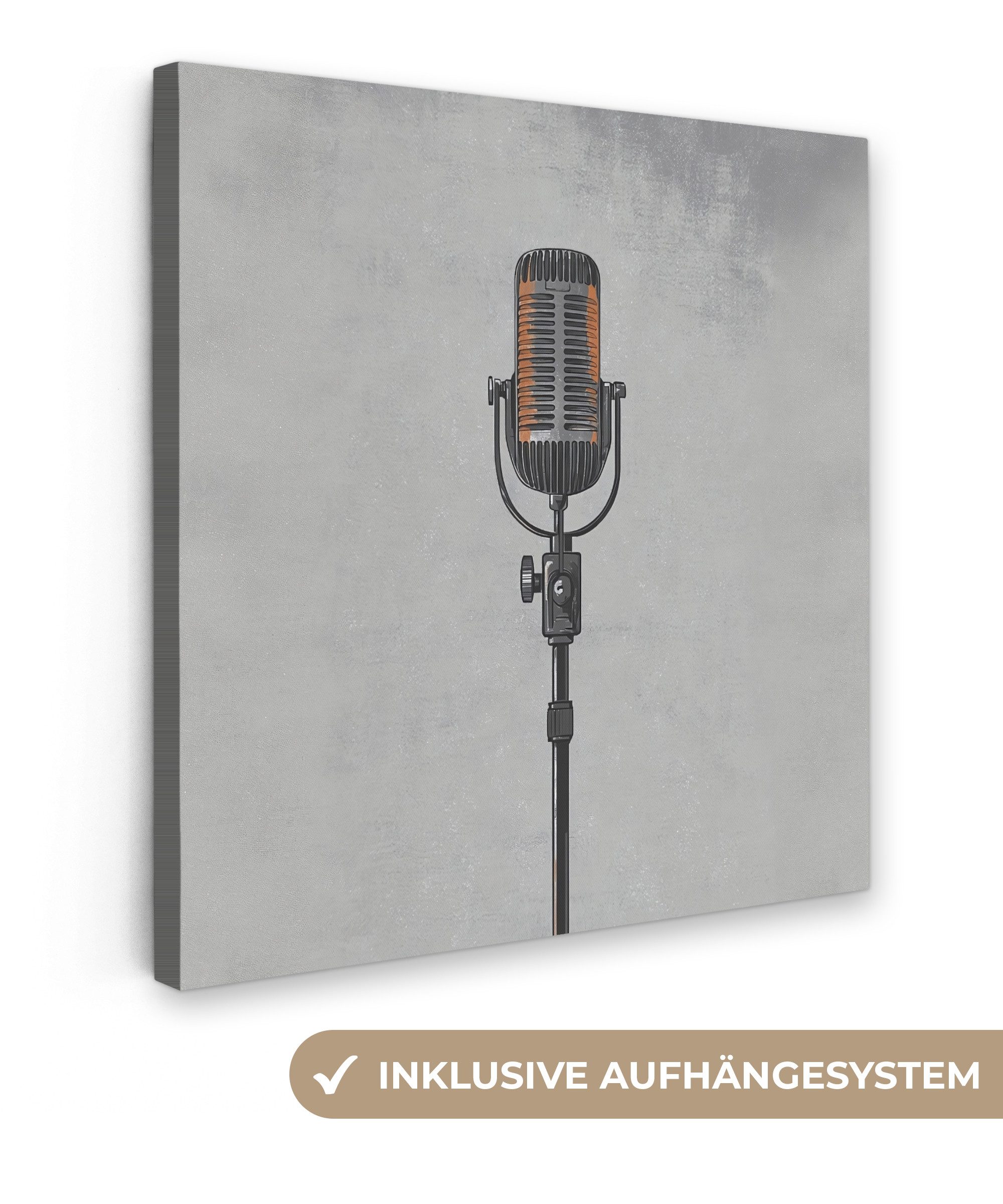 OneMillionCanvasses® Leinwandbild Mikrofon - Vintage - günstig online kaufen