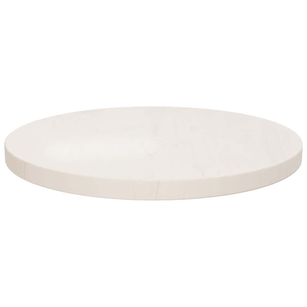 furnicato Tischplatte Runde aus Massivholz Weiß 40 x 2,5 cm (1 St), Langlebiger Couchtisch-Aufsatz, pflegeleicht für den Innenbereich