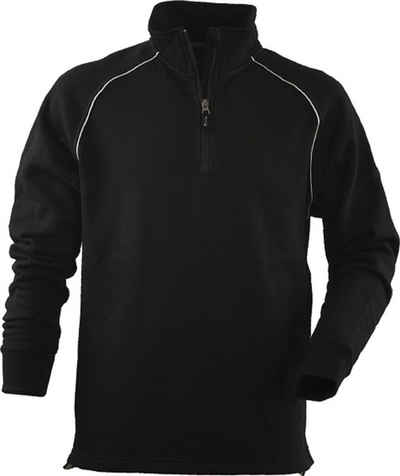JOB Troyer Sweatshirt Troyer Hoodie schwarz mit Reflexstreifen und Reißverschluss