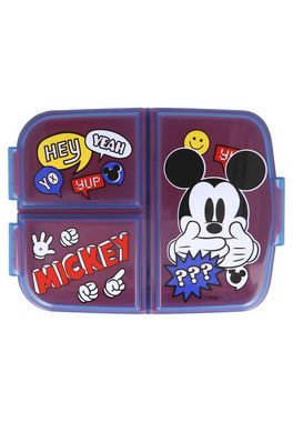 Disney Mickey Mouse Lunchbox Brotdose Mickey Mouse, Vesperdose mit 3 Fächern, BPA-frei