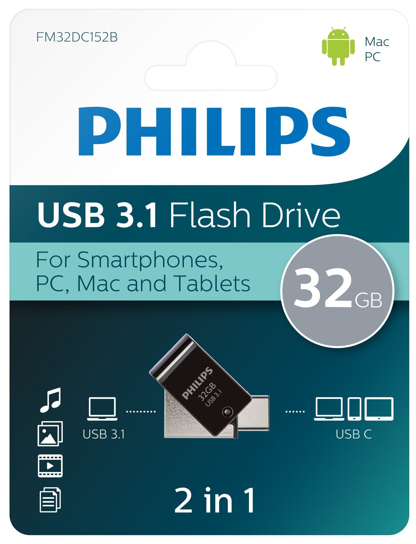 Philips Philips USB Stick 2-in-1 USB-C 32 GB USB-Stick (USB USB-A, USB-C)