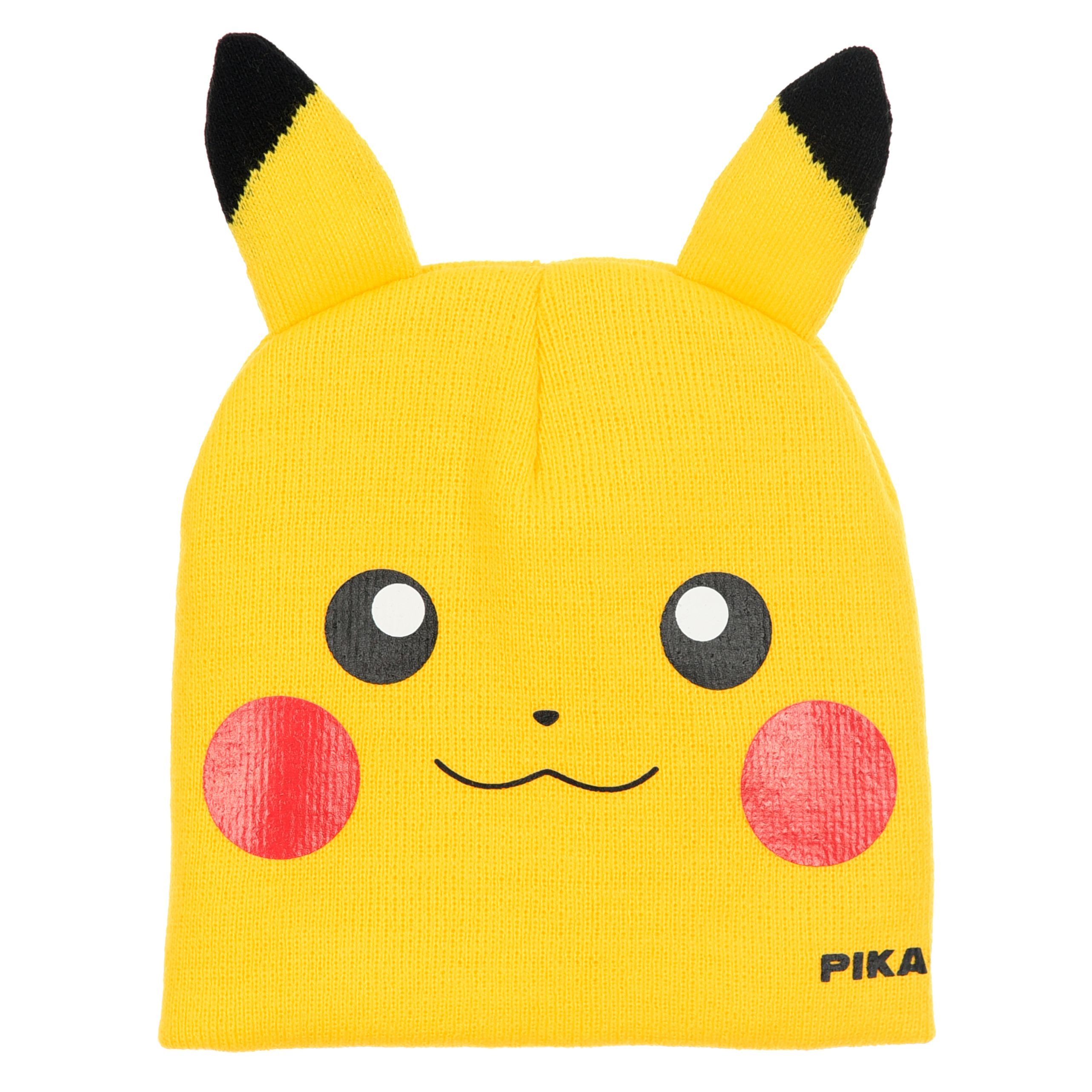 POKÉMON Schirmmütze Pokemon Wintermütze, Mütze mit Ohren Pikcachu